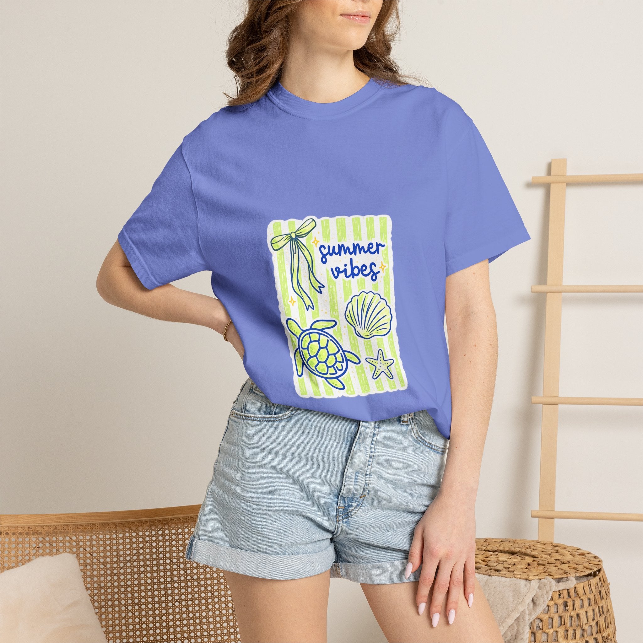 Summer Vibes Sea Life T-Shirt — Turtle & Shell Beach Graphic Tee