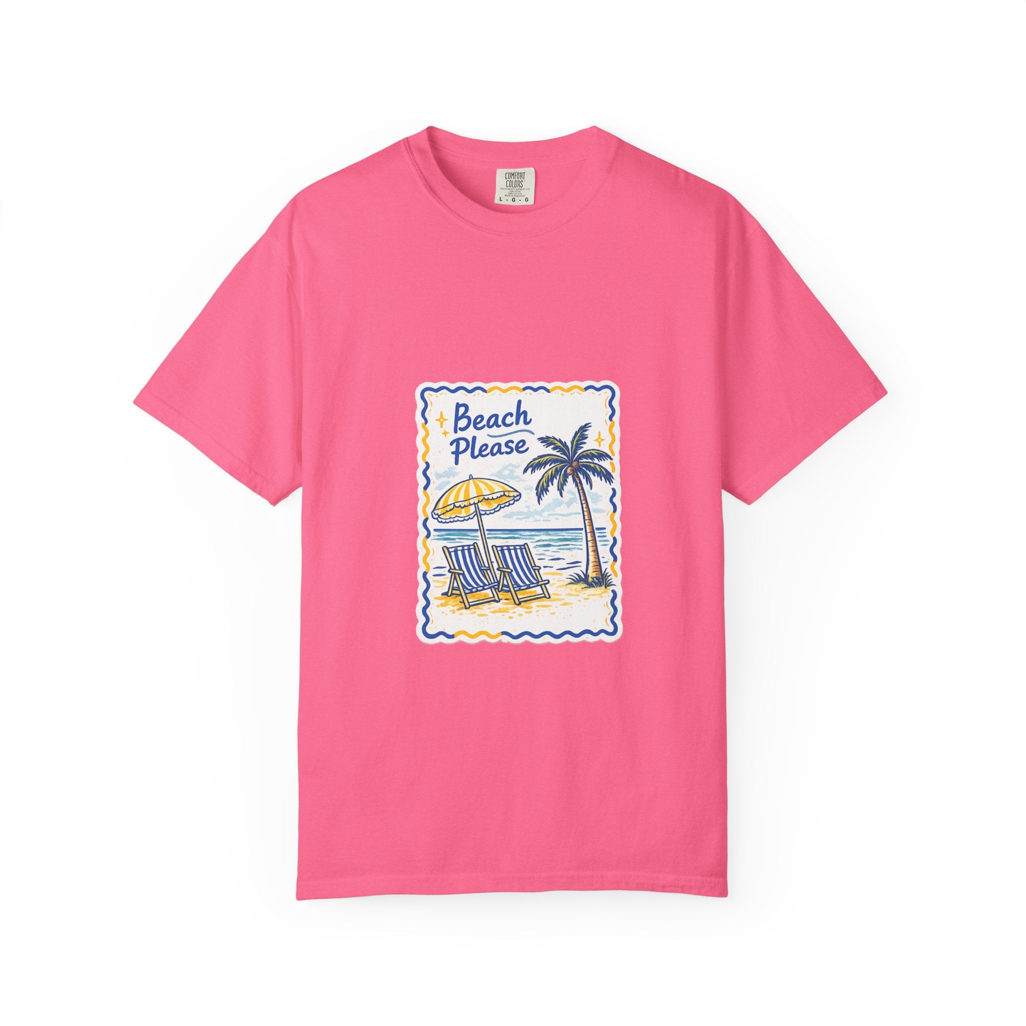 Beach Please T-Shirt — Vintage Palm Tree Seaside Graphic Tee