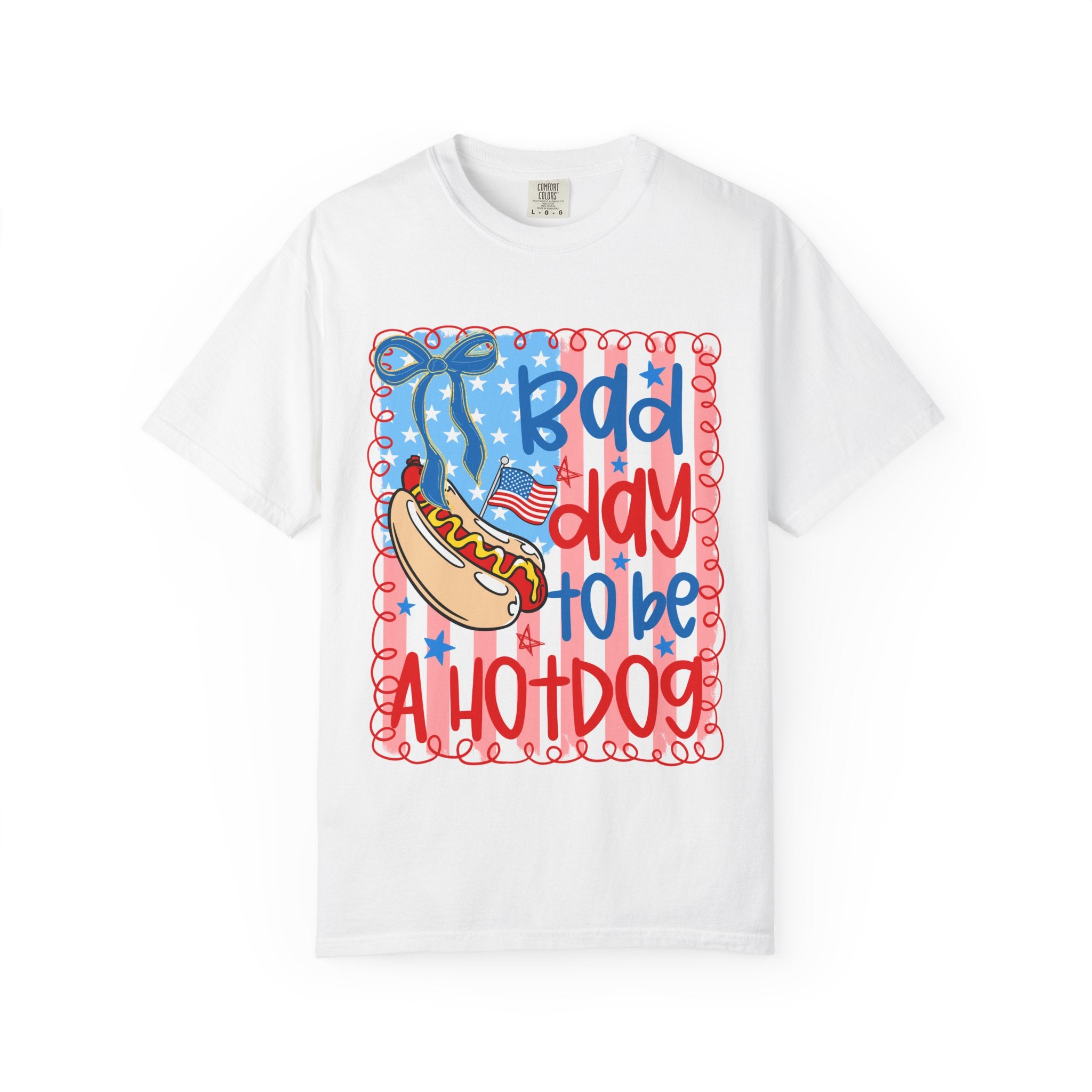 Hot Dog T-Shirt — "Bad Day to Be a Hotdog" Patriotic BBQ Tee