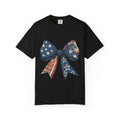 Patriotic Bow T-Shirt — American Flag Bow Graphic Tee for 4th of July