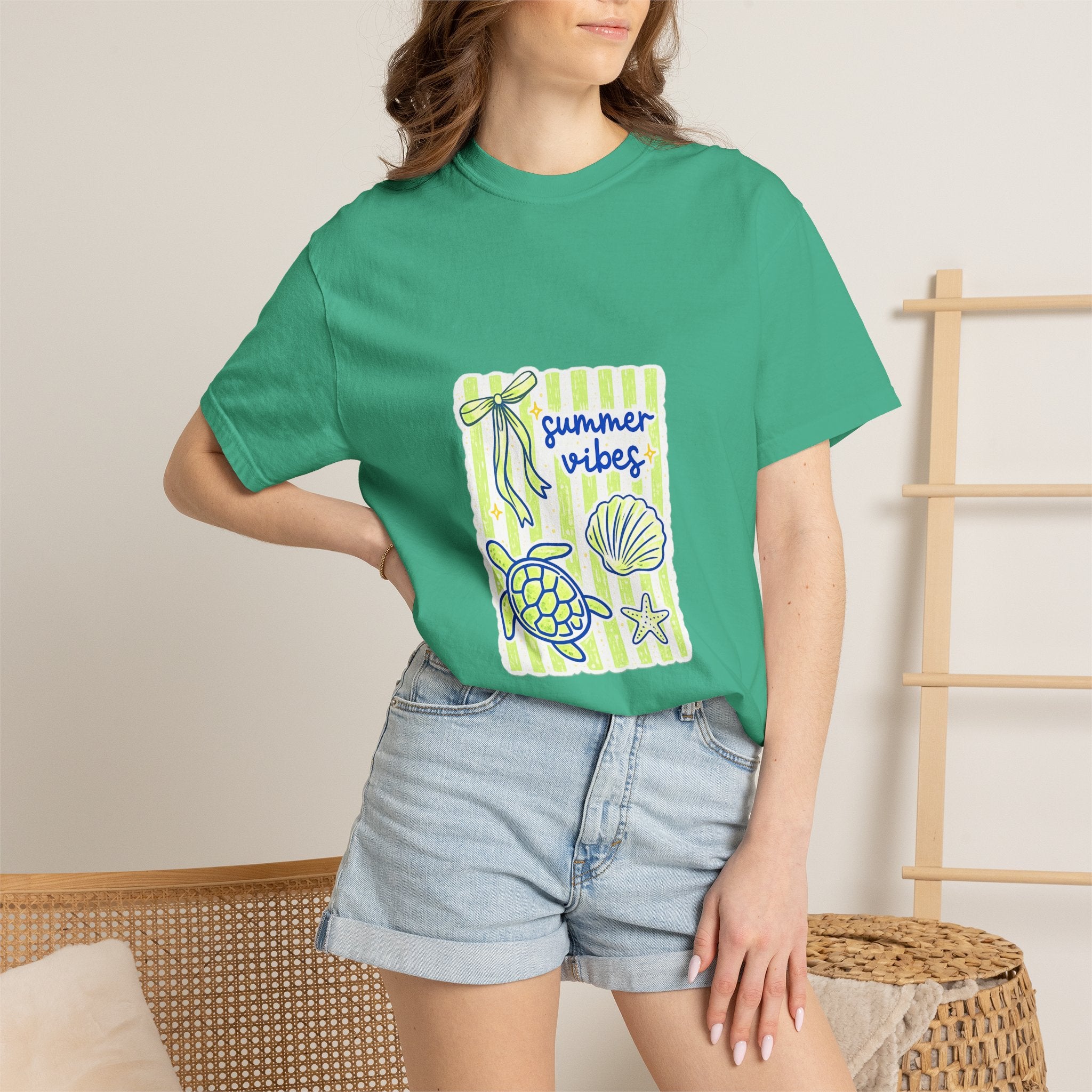 Summer Vibes Sea Life T-Shirt — Turtle & Shell Beach Graphic Tee