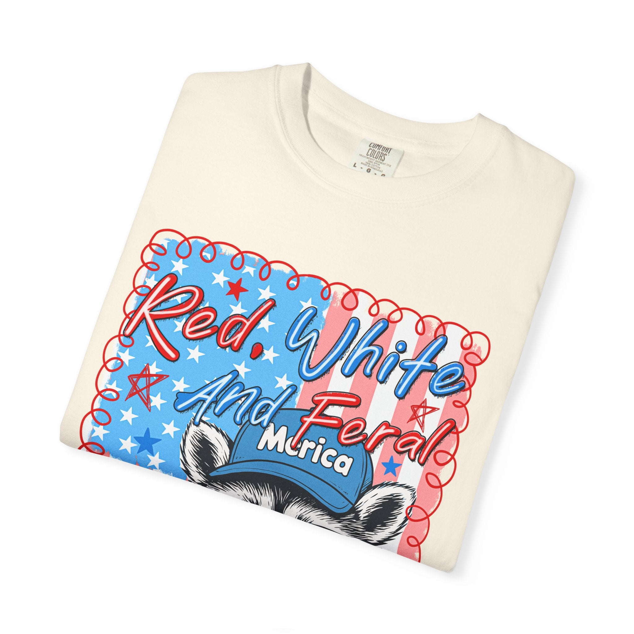 Patriotic Raccoon T‑Shirt — "Red, White and Ferale 'Merica" 4th of July Tee
