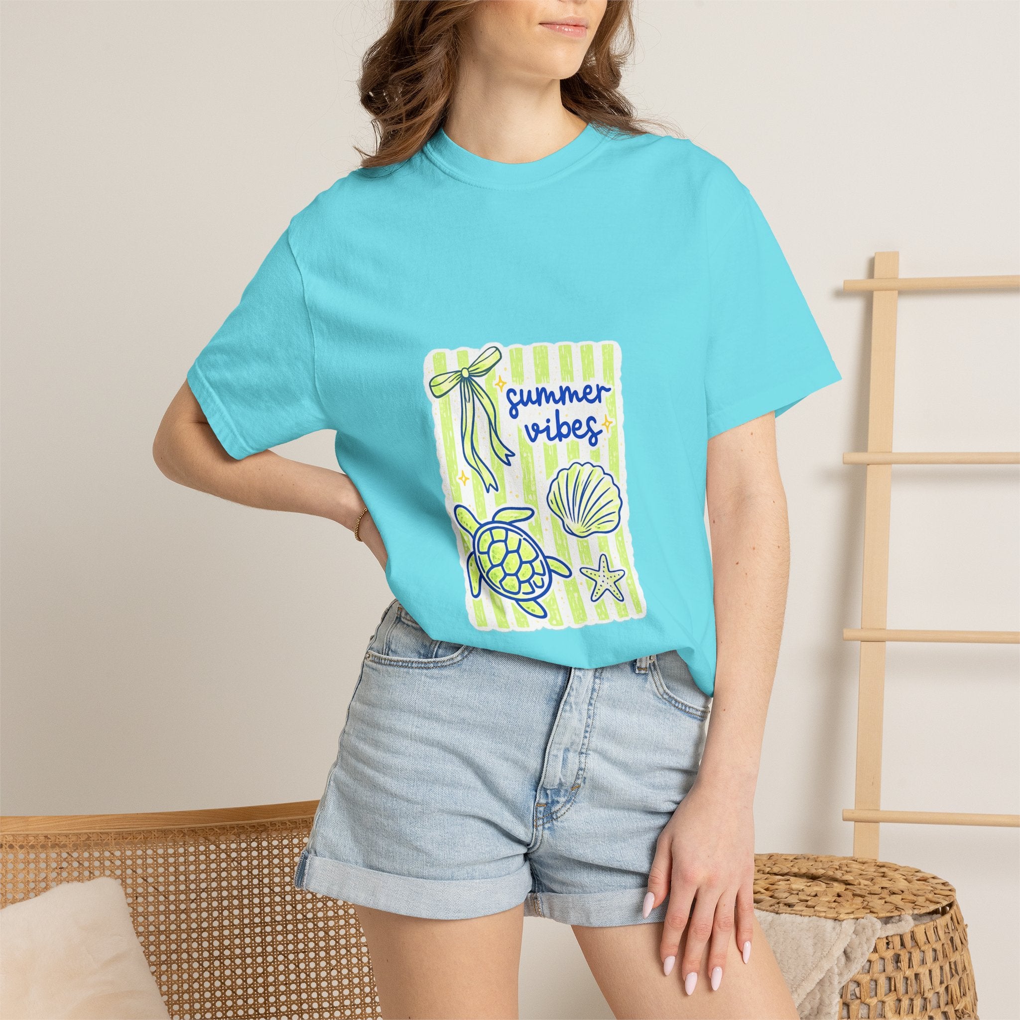 Summer Vibes Sea Life T-Shirt — Turtle & Shell Beach Graphic Tee