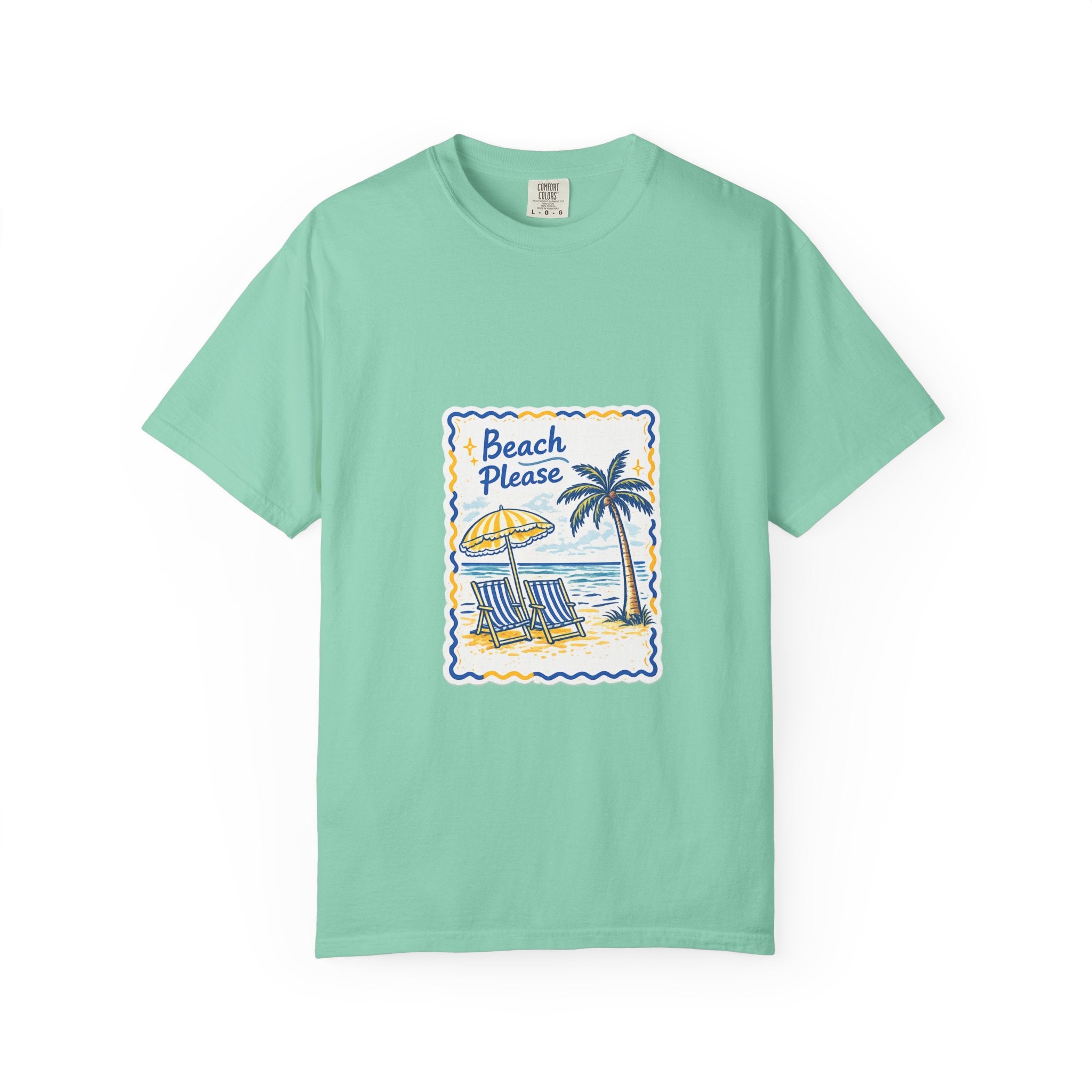 Beach Please T-Shirt — Vintage Palm Tree Seaside Graphic Tee