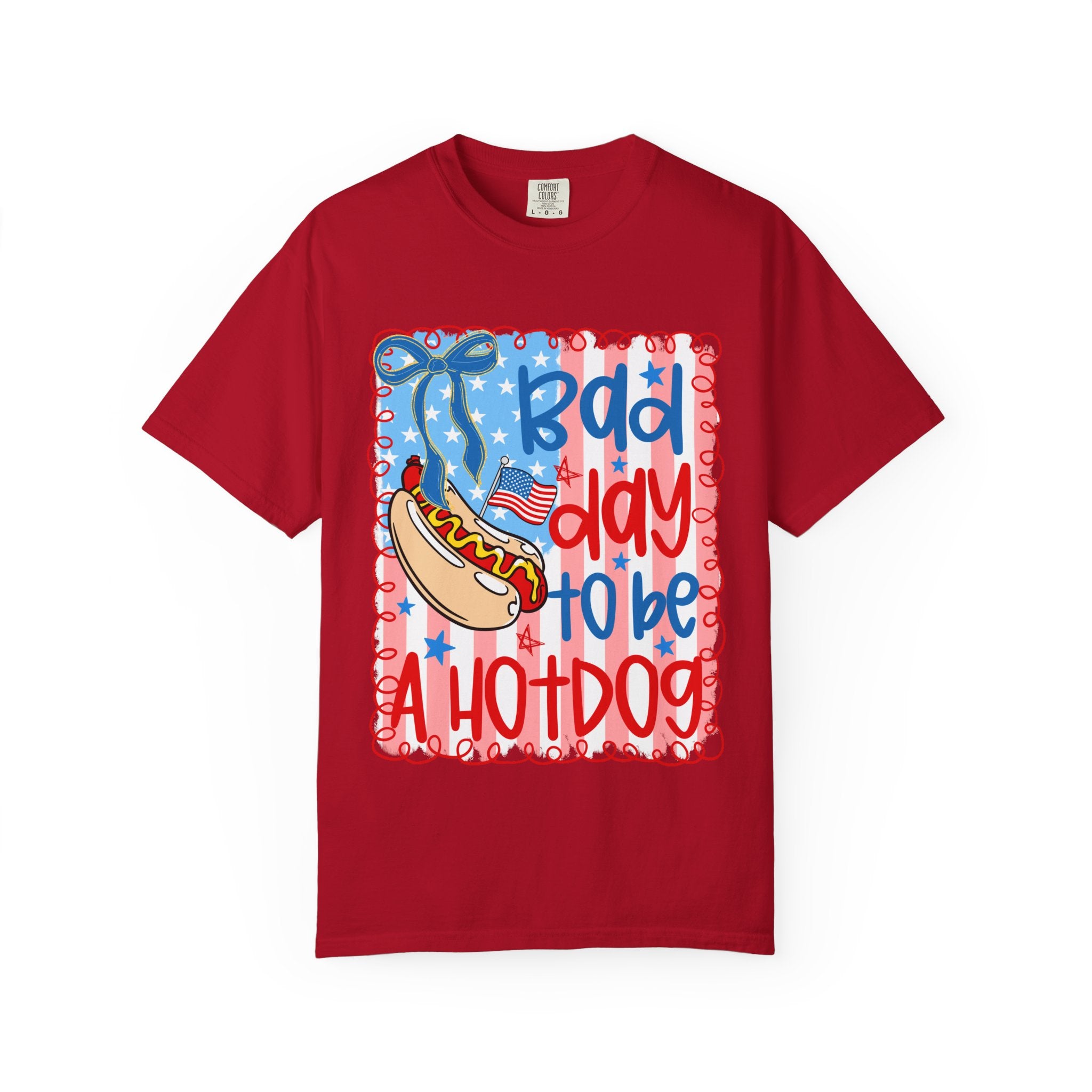 Hot Dog T-Shirt — "Bad Day to Be a Hotdog" Patriotic BBQ Tee