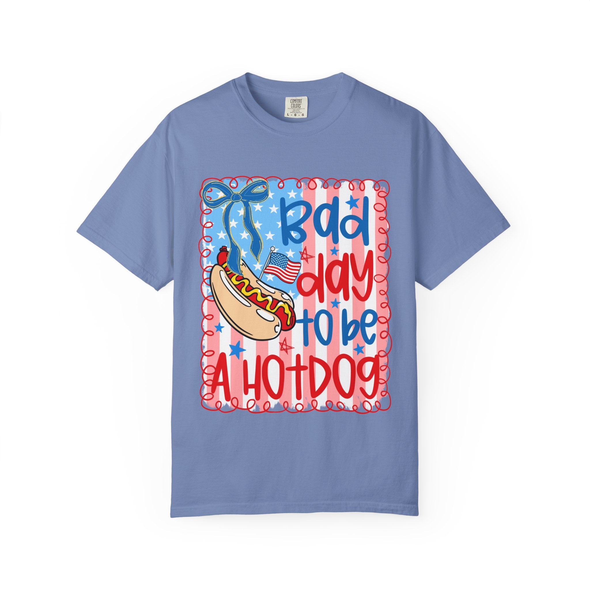 Hot Dog T-Shirt — "Bad Day to Be a Hotdog" Patriotic BBQ Tee
