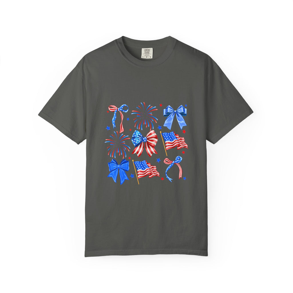 Patriotic Fireworks & Flags T-Shirt — 4th of July American Celebration Tee