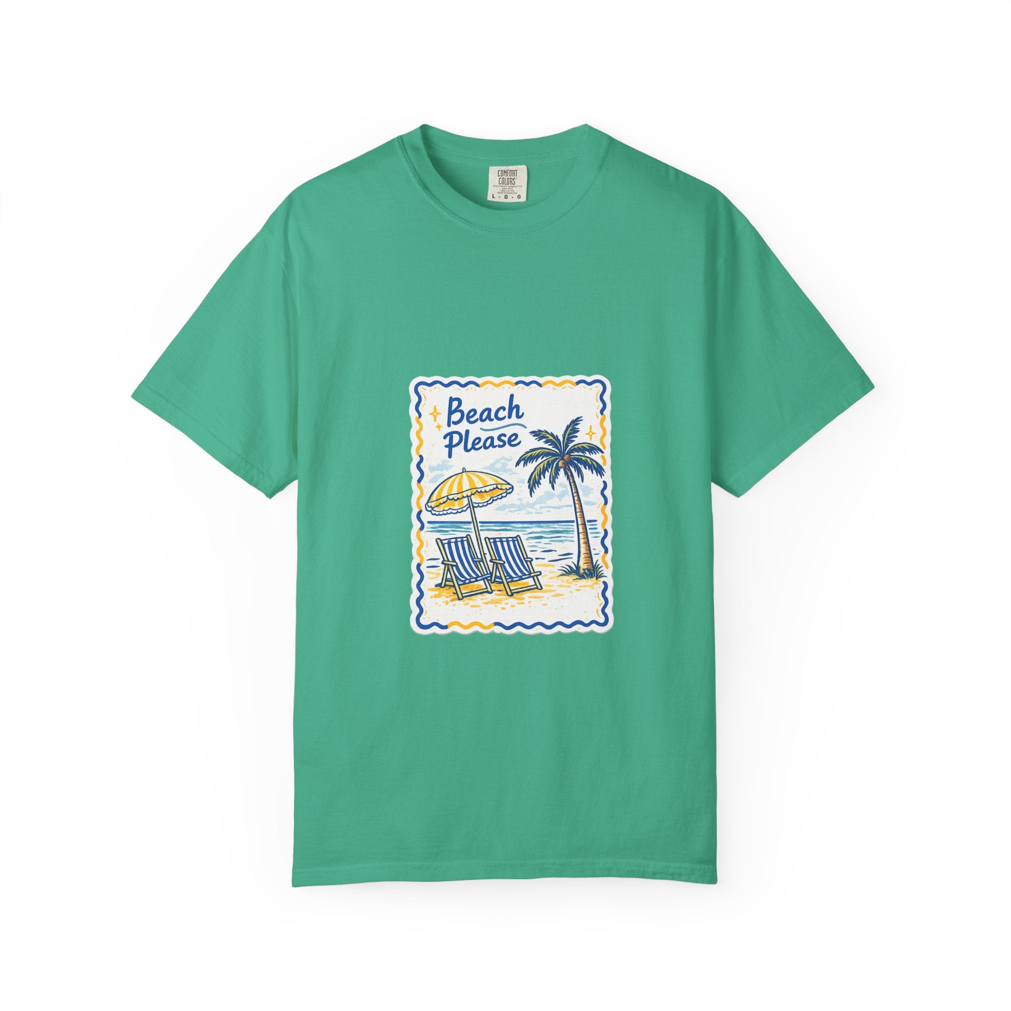 Beach Please T-Shirt — Vintage Palm Tree Seaside Graphic Tee