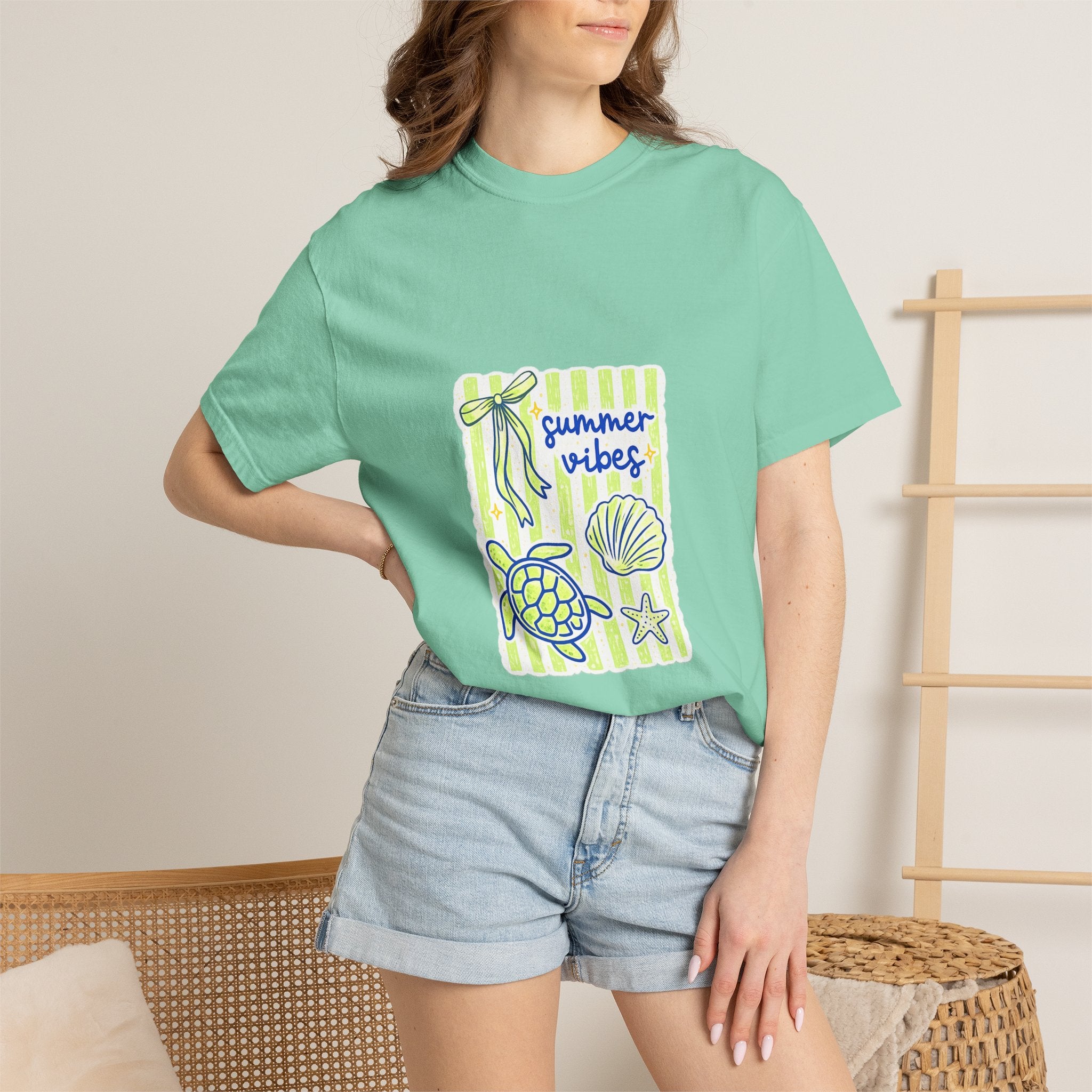 Summer Vibes Sea Life T-Shirt — Turtle & Shell Beach Graphic Tee