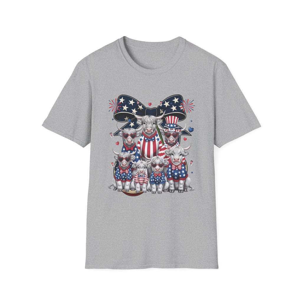 Patriotic Cherry T-Shirt — American Flag Bow & Cherries Graphic