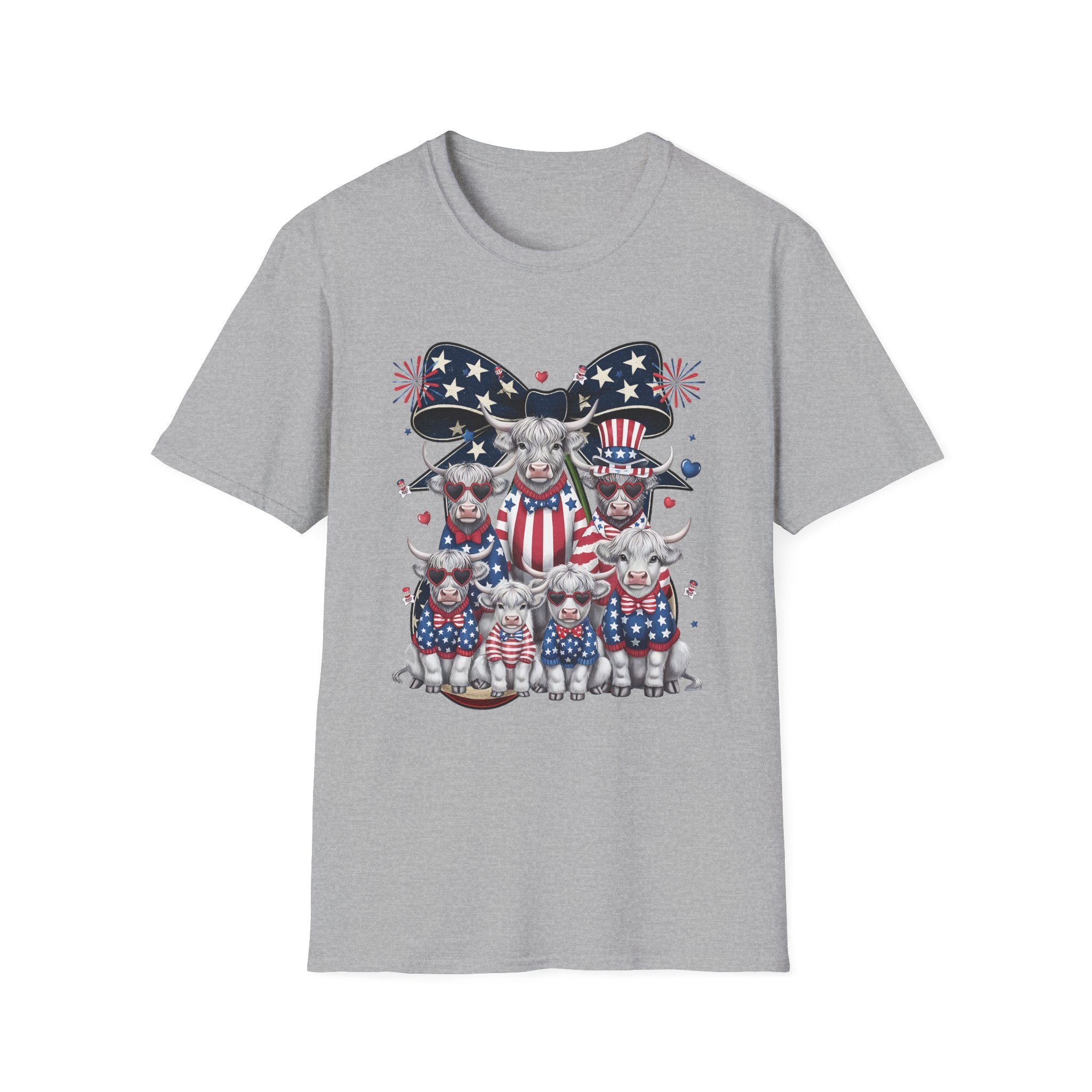 Patriotic Cherry T-Shirt — American Flag Bow & Cherries Graphic
