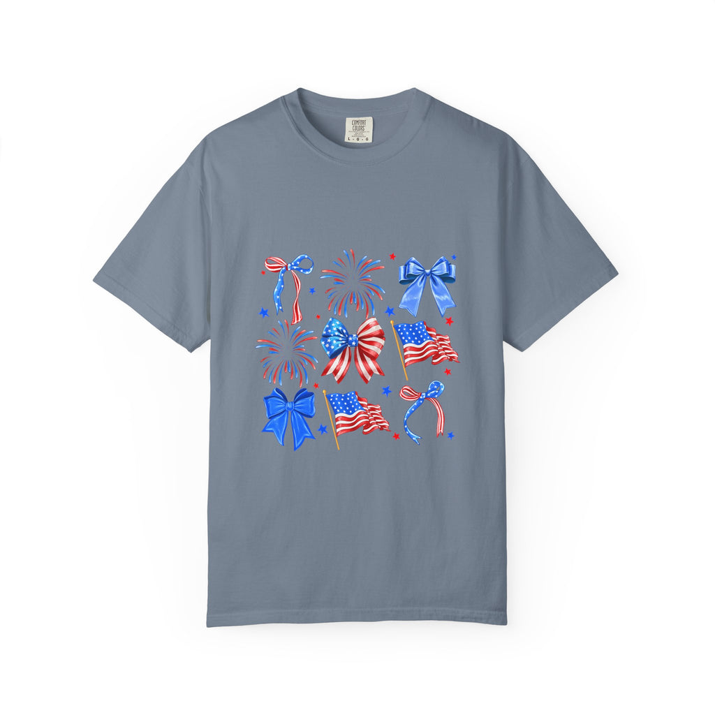 Patriotic Fireworks & Flags T-Shirt — 4th of July American Celebration Tee
