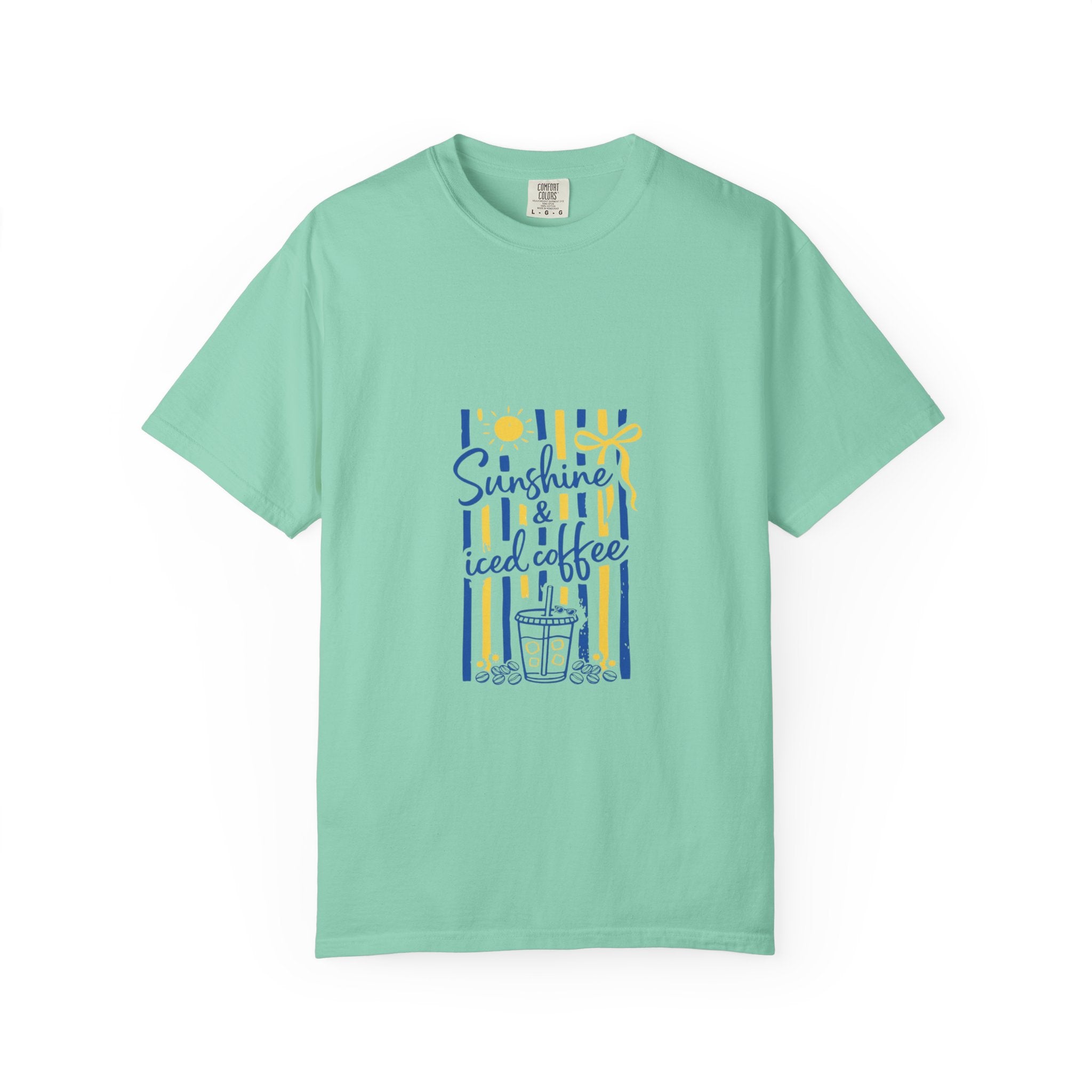 T-Shirt — "Sunshine & Iced Coffee" Summer Graphic Tee