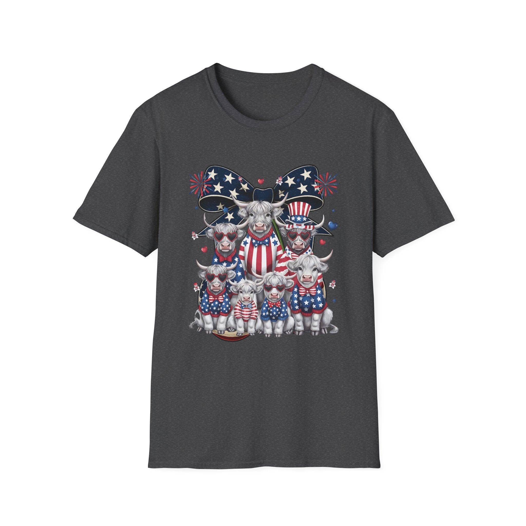 Patriotic Cherry T-Shirt — American Flag Bow & Cherries Graphic