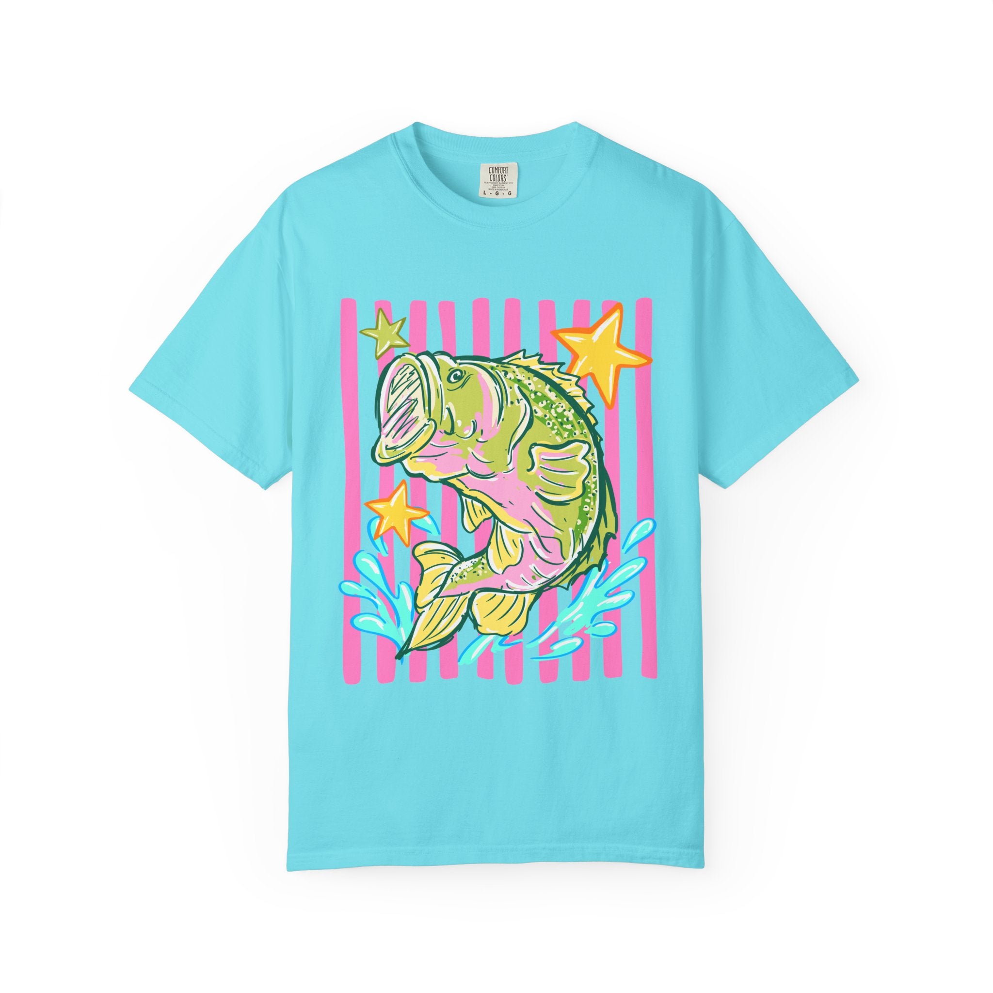 Bass Catch Graphic T-Shirt — Neon Fishing Tee