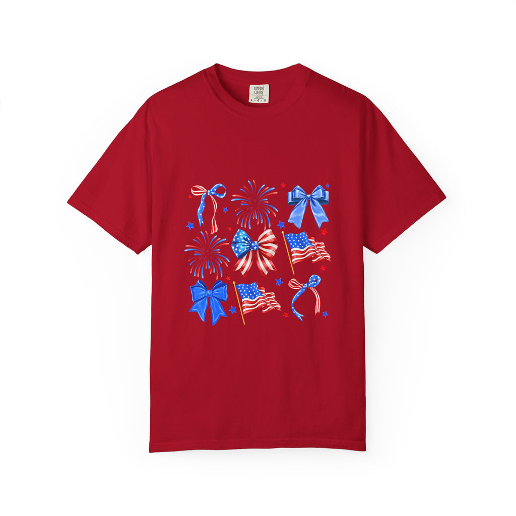 Patriotic Fireworks & Flags T-Shirt — 4th of July American Celebration Tee