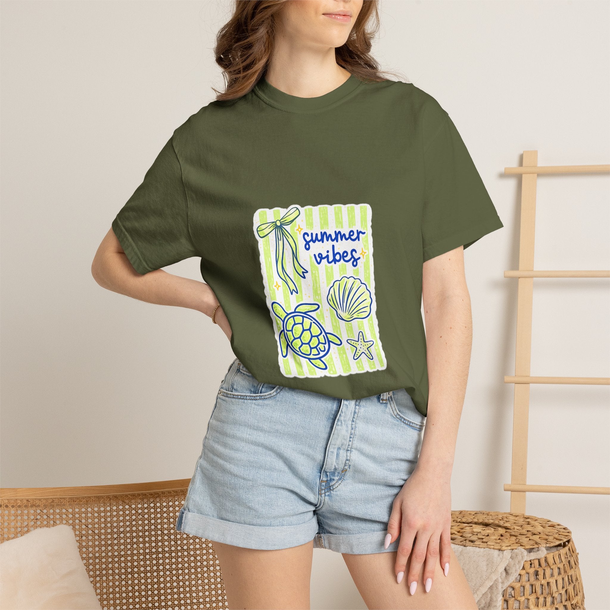 Summer Vibes Sea Life T-Shirt — Turtle & Shell Beach Graphic Tee