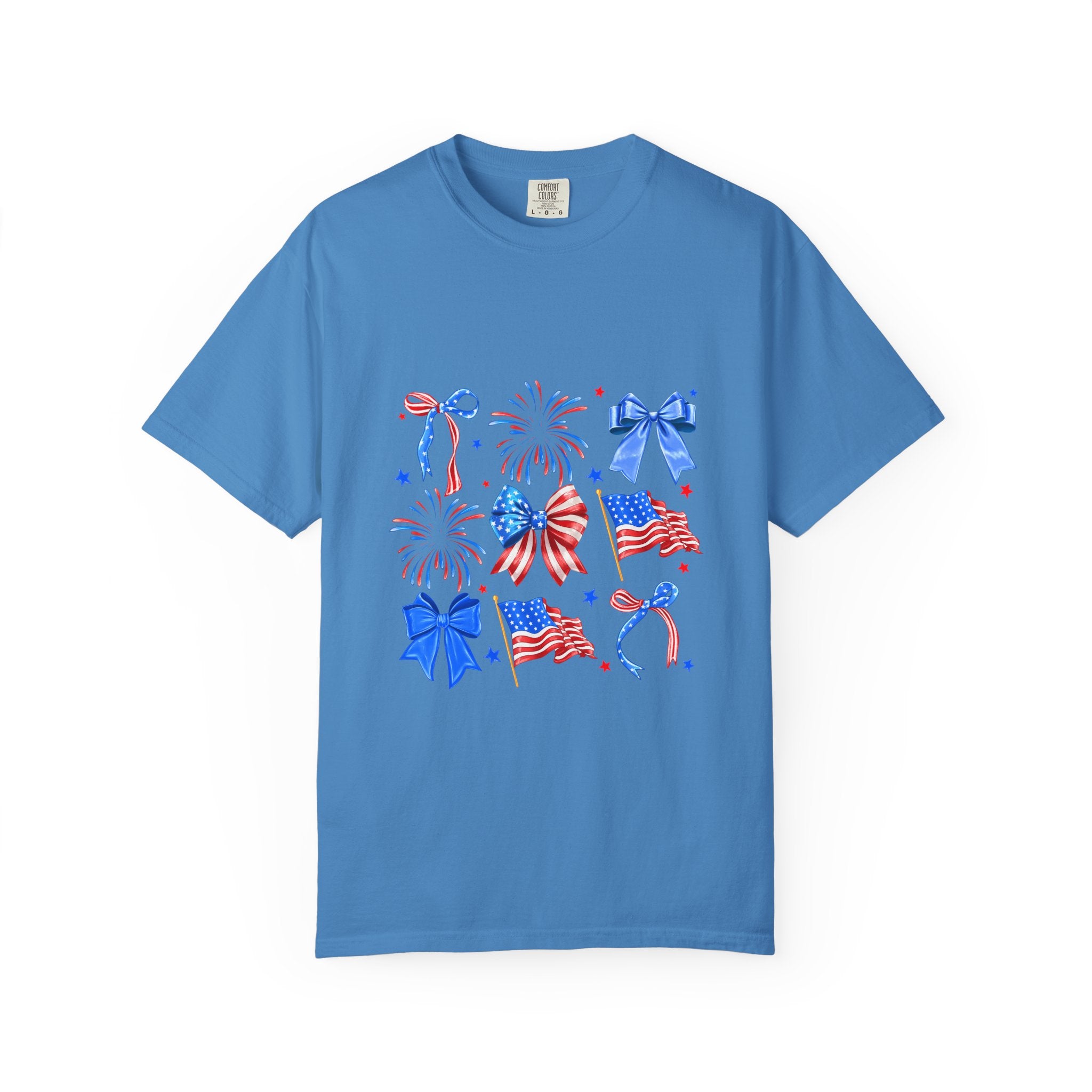 Patriotic Fireworks & Flags T-Shirt — 4th of July American Celebration Tee