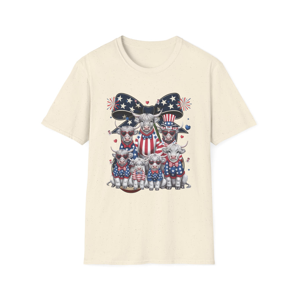Patriotic Cherry T-Shirt — American Flag Bow & Cherries Graphic