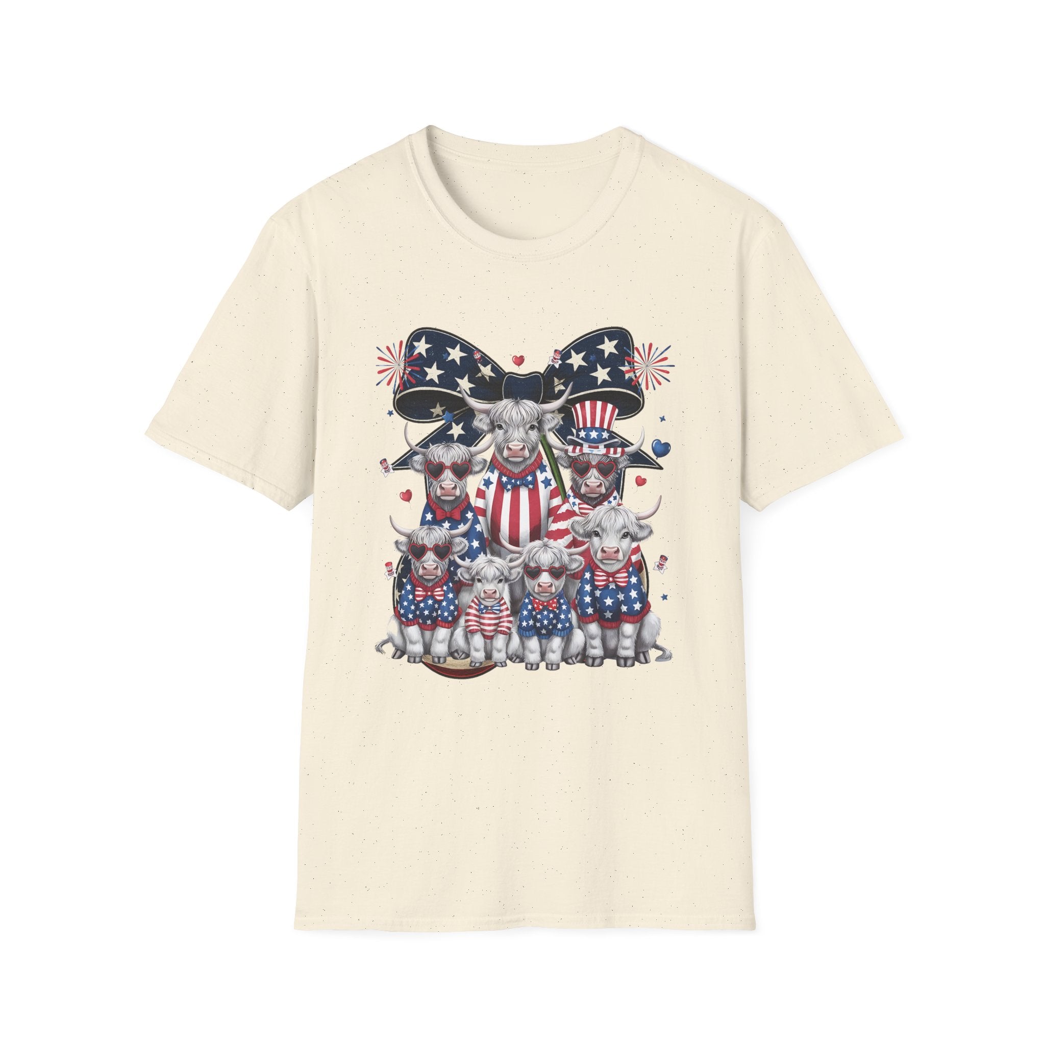 Patriotic Cherry T-Shirt — American Flag Bow & Cherries Graphic