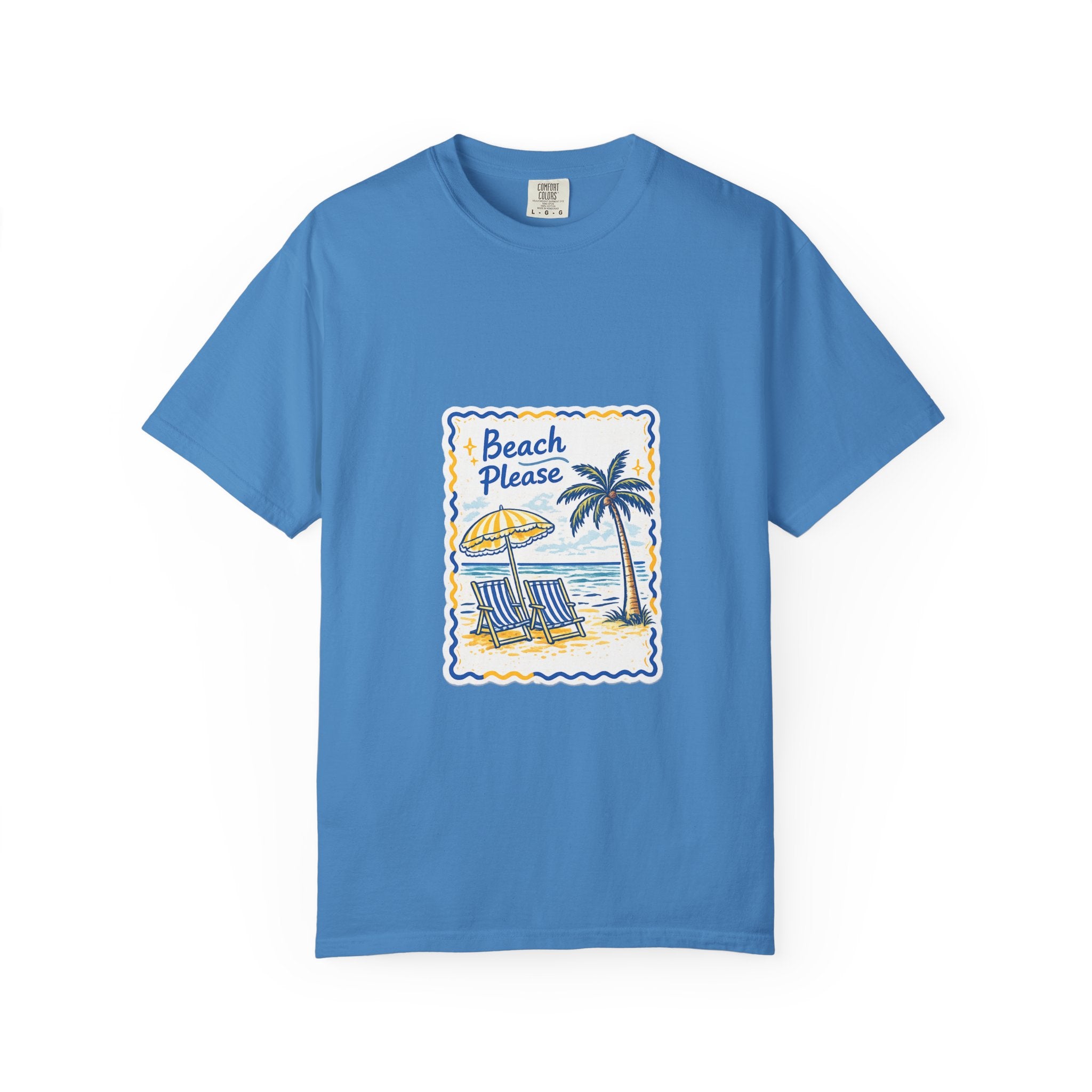 Beach Please T-Shirt — Vintage Palm Tree Seaside Graphic Tee