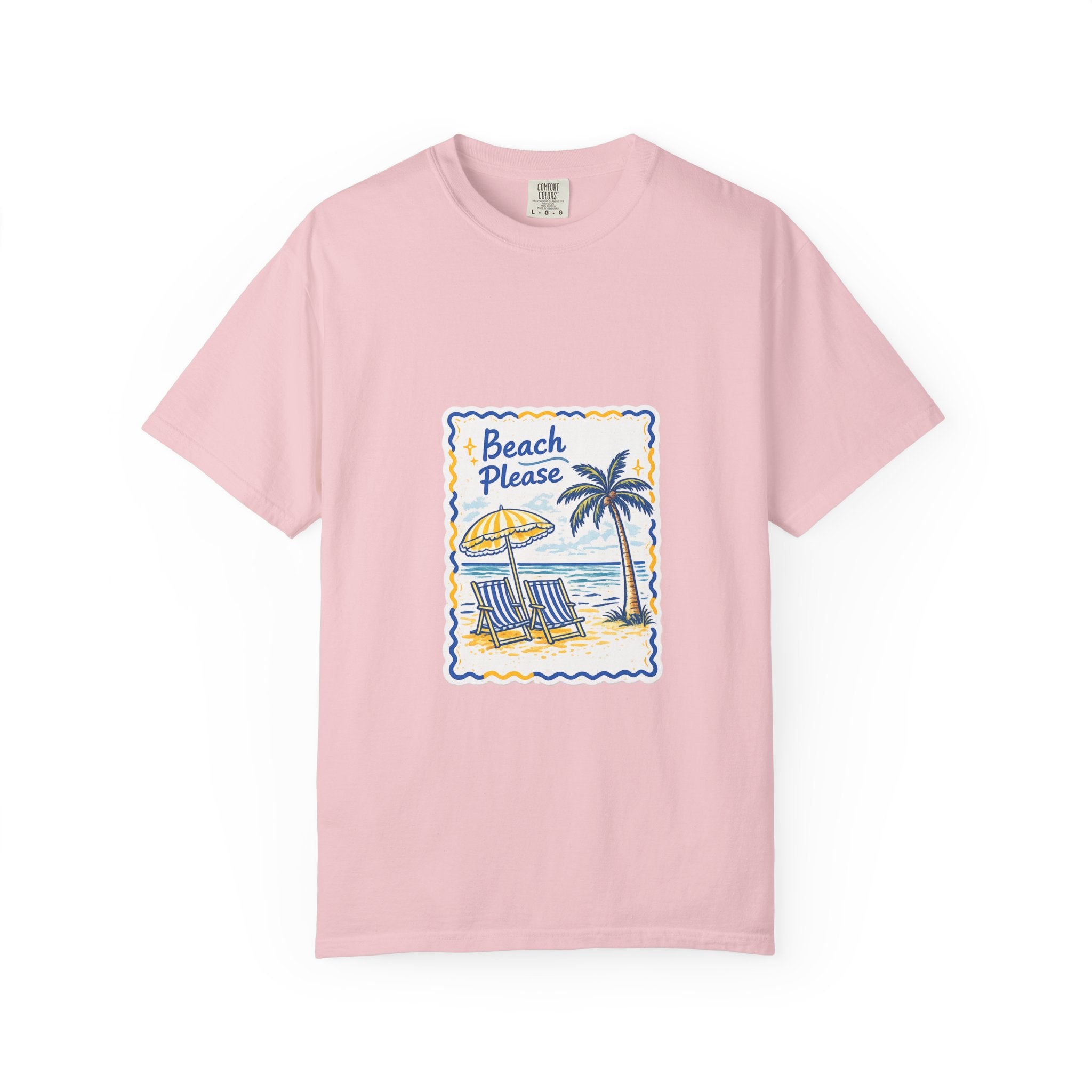 Beach Please T-Shirt — Vintage Palm Tree Seaside Graphic Tee