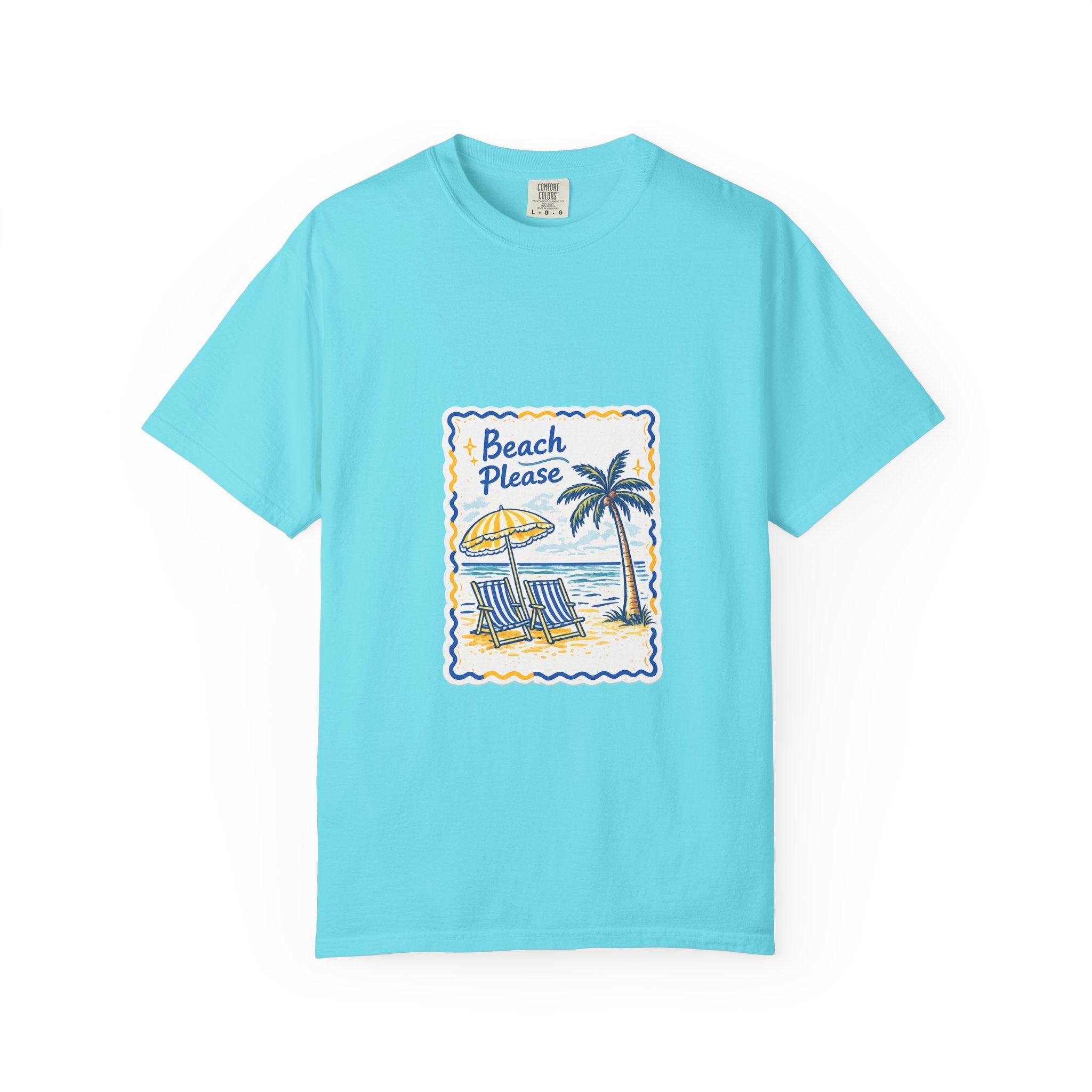 Beach Please T-Shirt — Vintage Palm Tree Seaside Graphic Tee