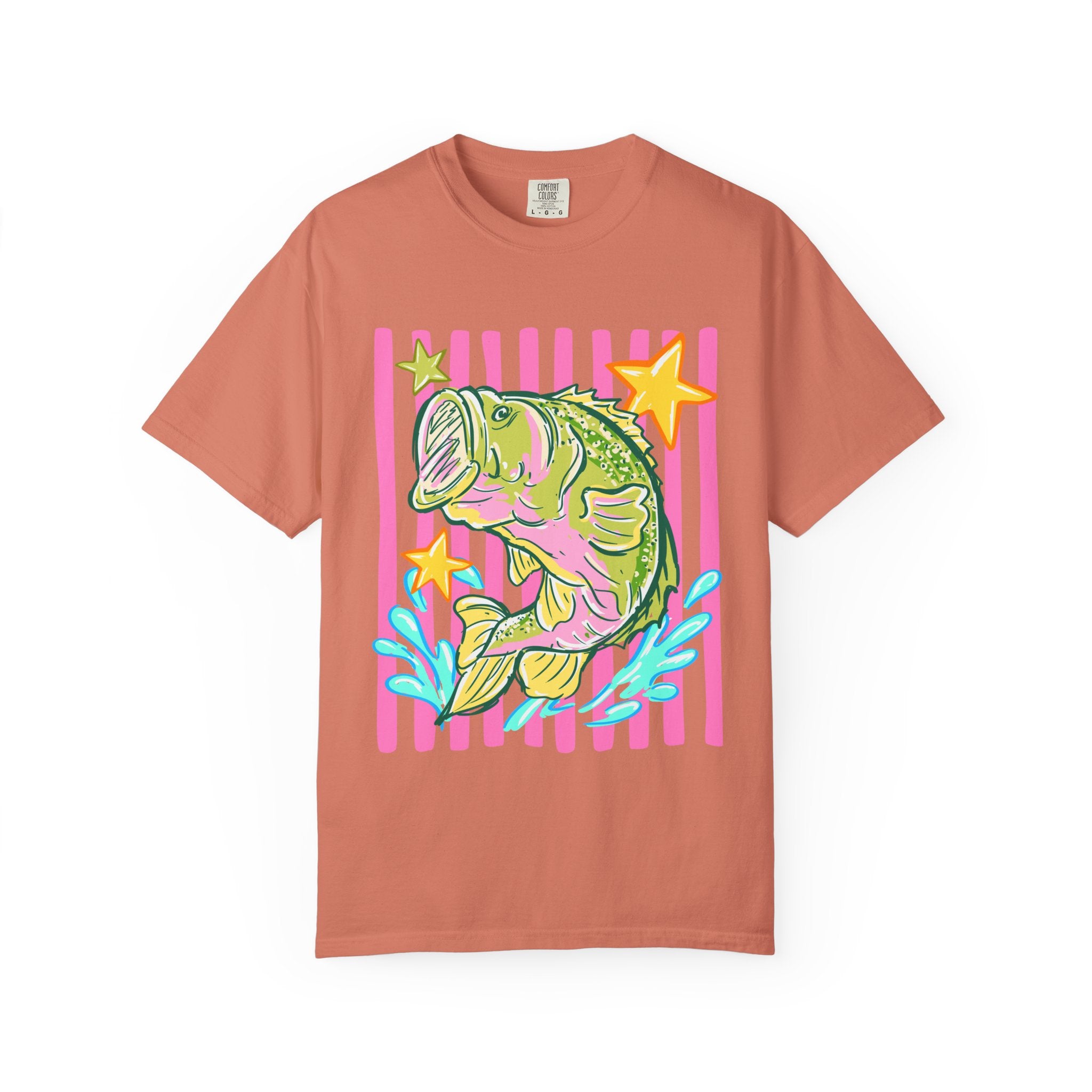 Bass Catch Graphic T-Shirt — Neon Fishing Tee