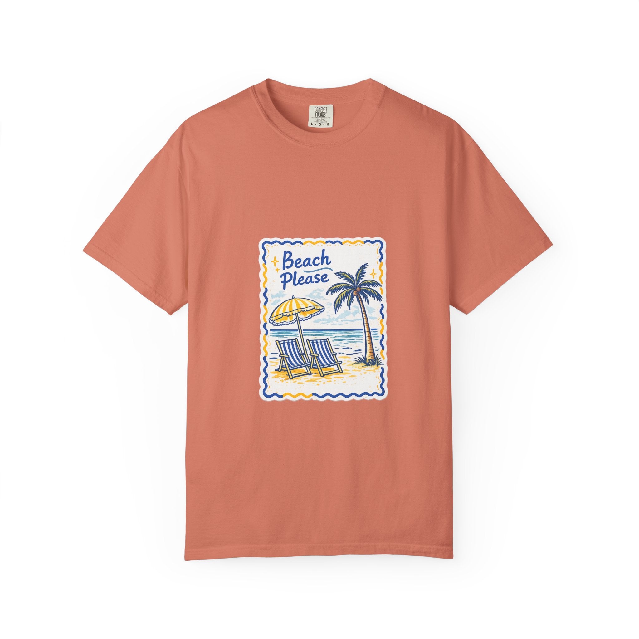 Beach Please T-Shirt — Vintage Palm Tree Seaside Graphic Tee