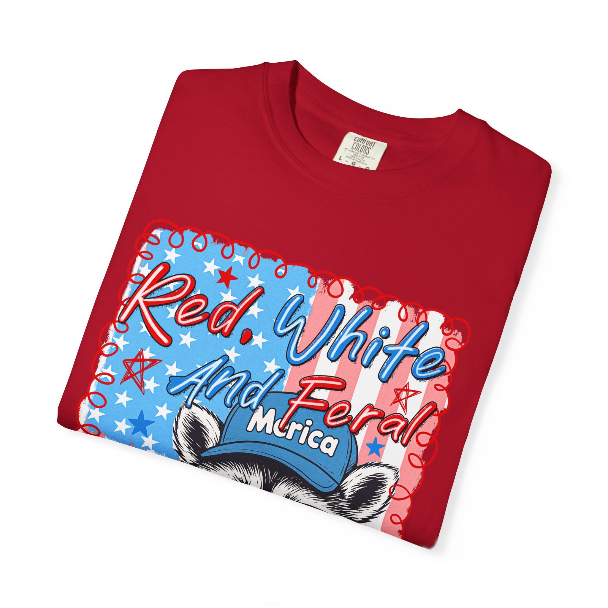 Patriotic Raccoon T‑Shirt — "Red, White and Ferale 'Merica" 4th of July Tee