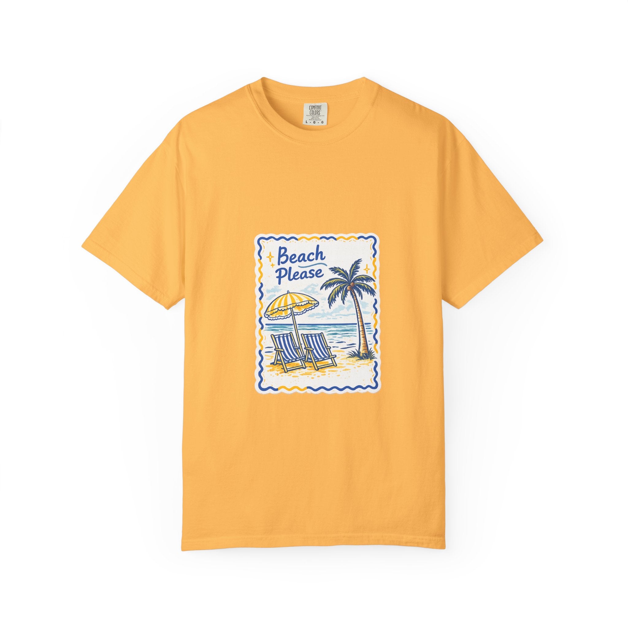 Beach Please T-Shirt — Vintage Palm Tree Seaside Graphic Tee
