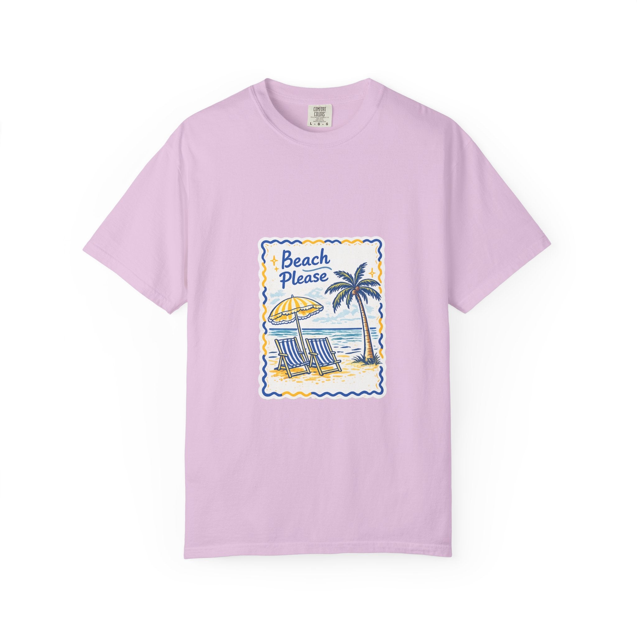 Beach Please T-Shirt — Vintage Palm Tree Seaside Graphic Tee