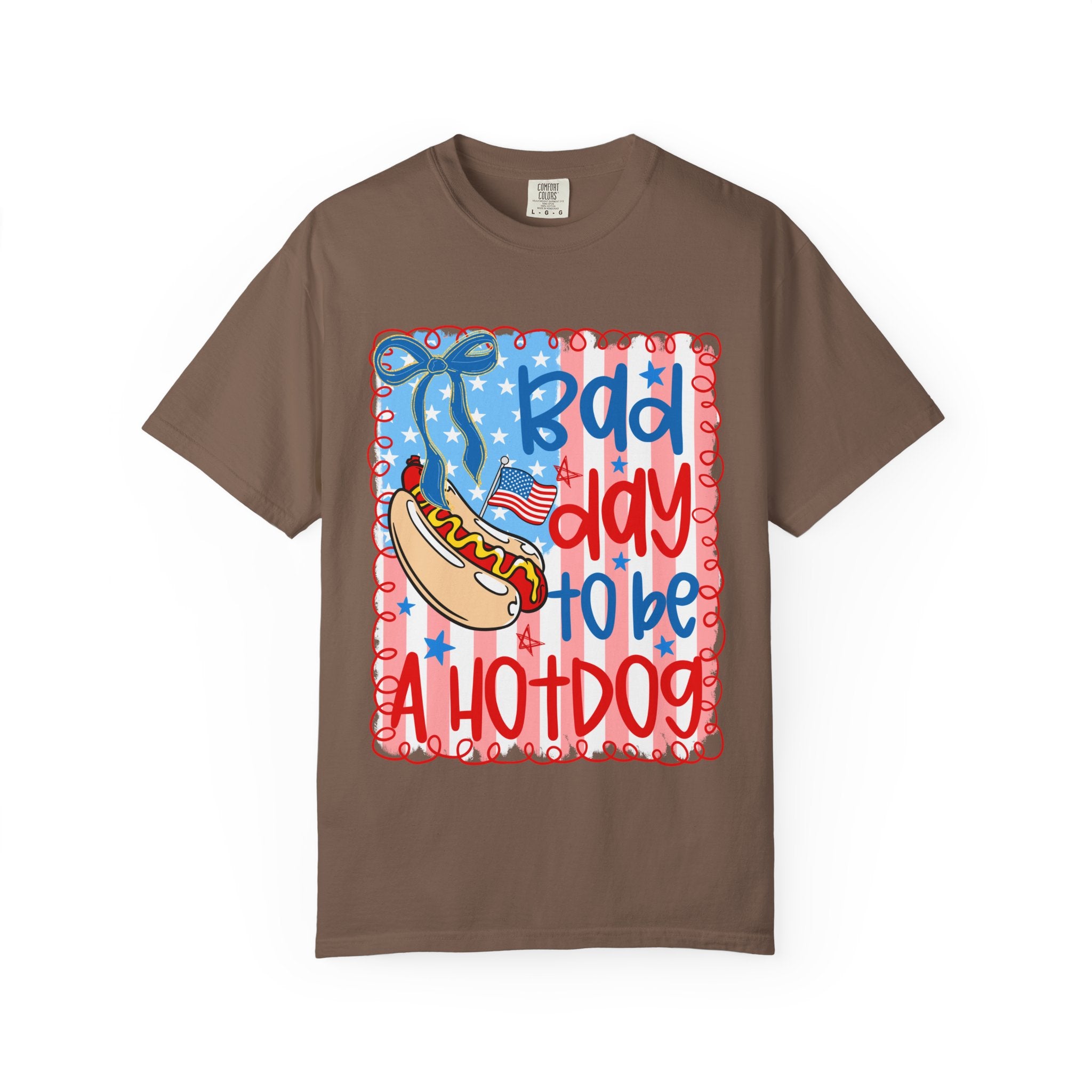 Hot Dog T-Shirt — "Bad Day to Be a Hotdog" Patriotic BBQ Tee
