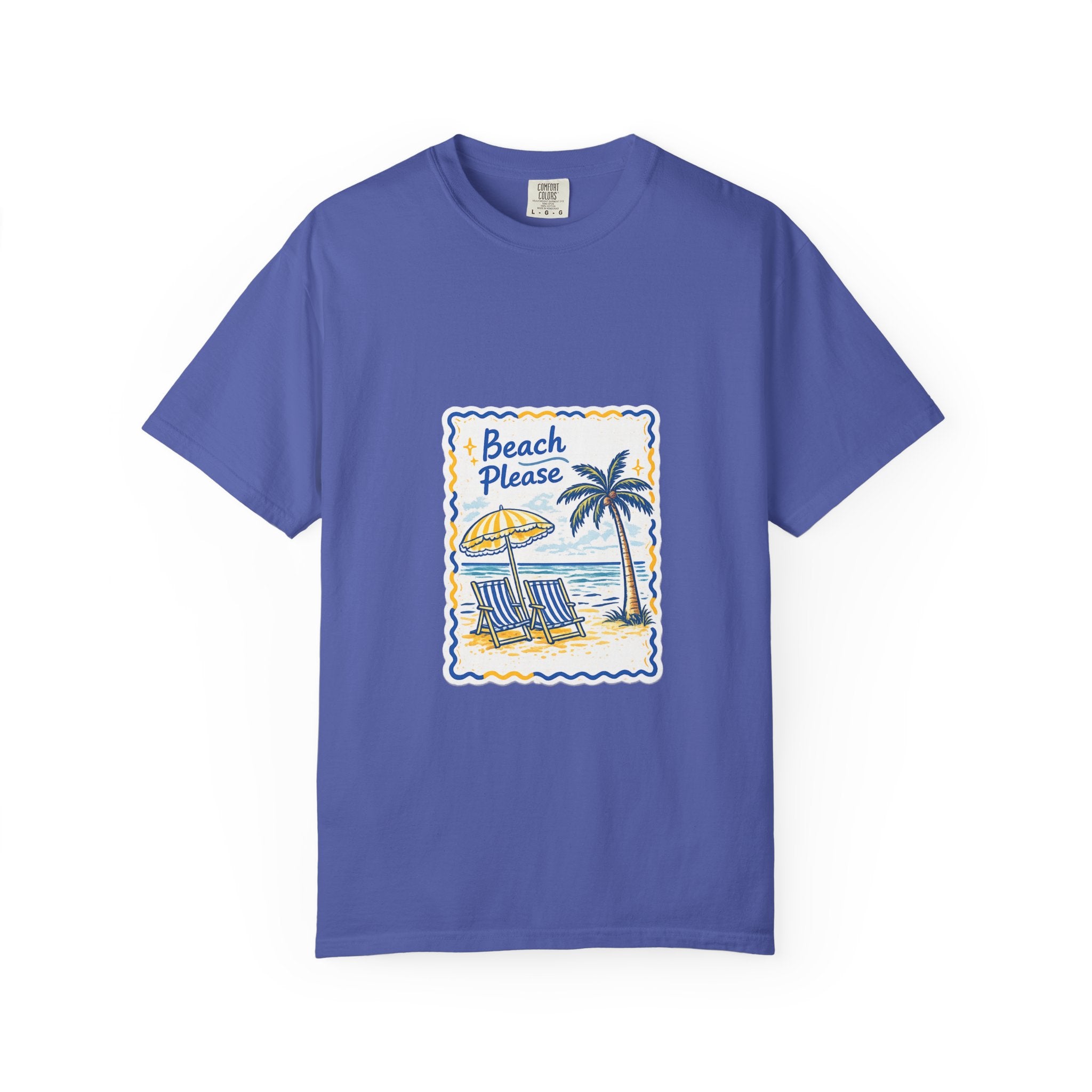 Beach Please T-Shirt — Vintage Palm Tree Seaside Graphic Tee