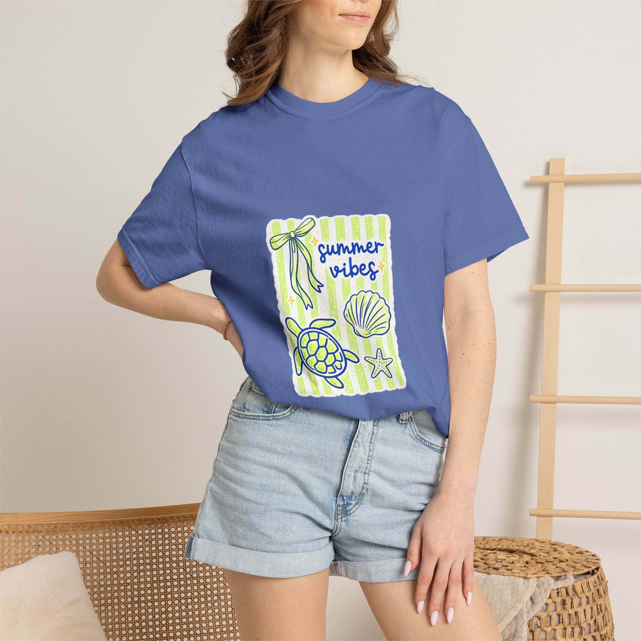 Summer Vibes Sea Life T-Shirt — Turtle & Shell Beach Graphic Tee