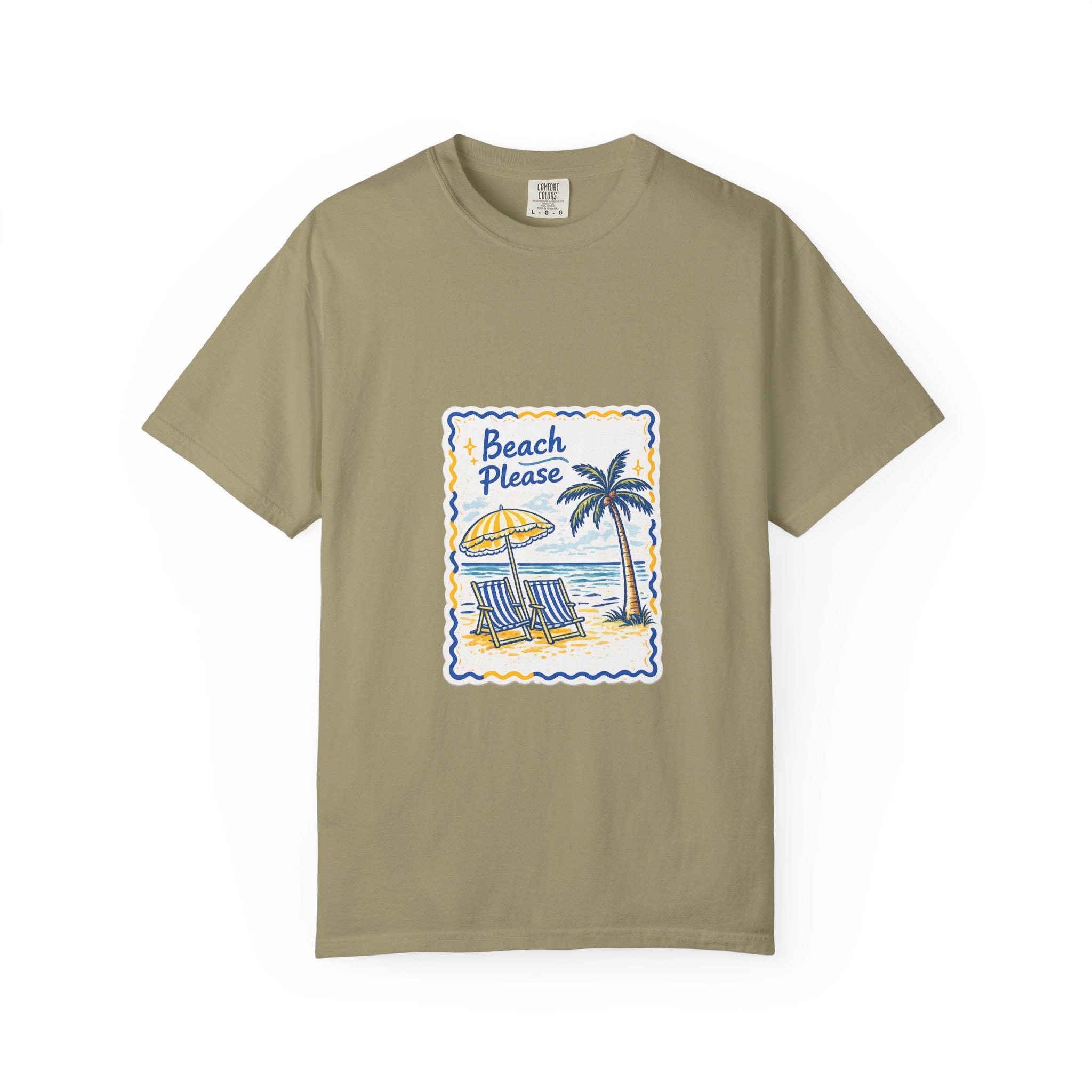 Beach Please T-Shirt — Vintage Palm Tree Seaside Graphic Tee
