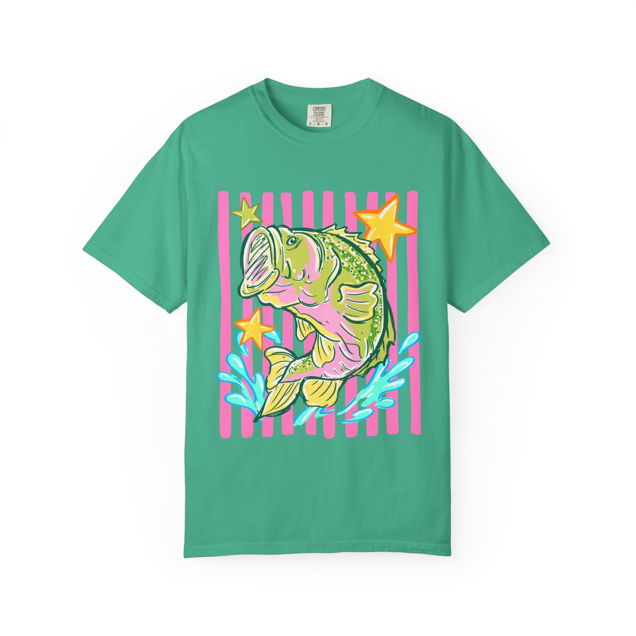 Bass Catch Graphic T-Shirt — Neon Fishing Tee