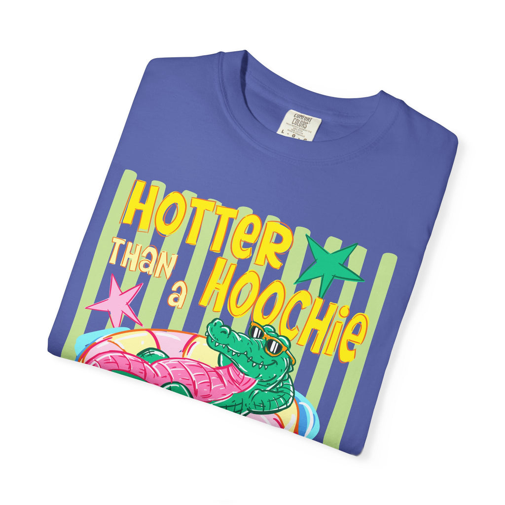 Graphic T-Shirt — “Hotter Than Hoochie Coochie” Retro Pool Float Design