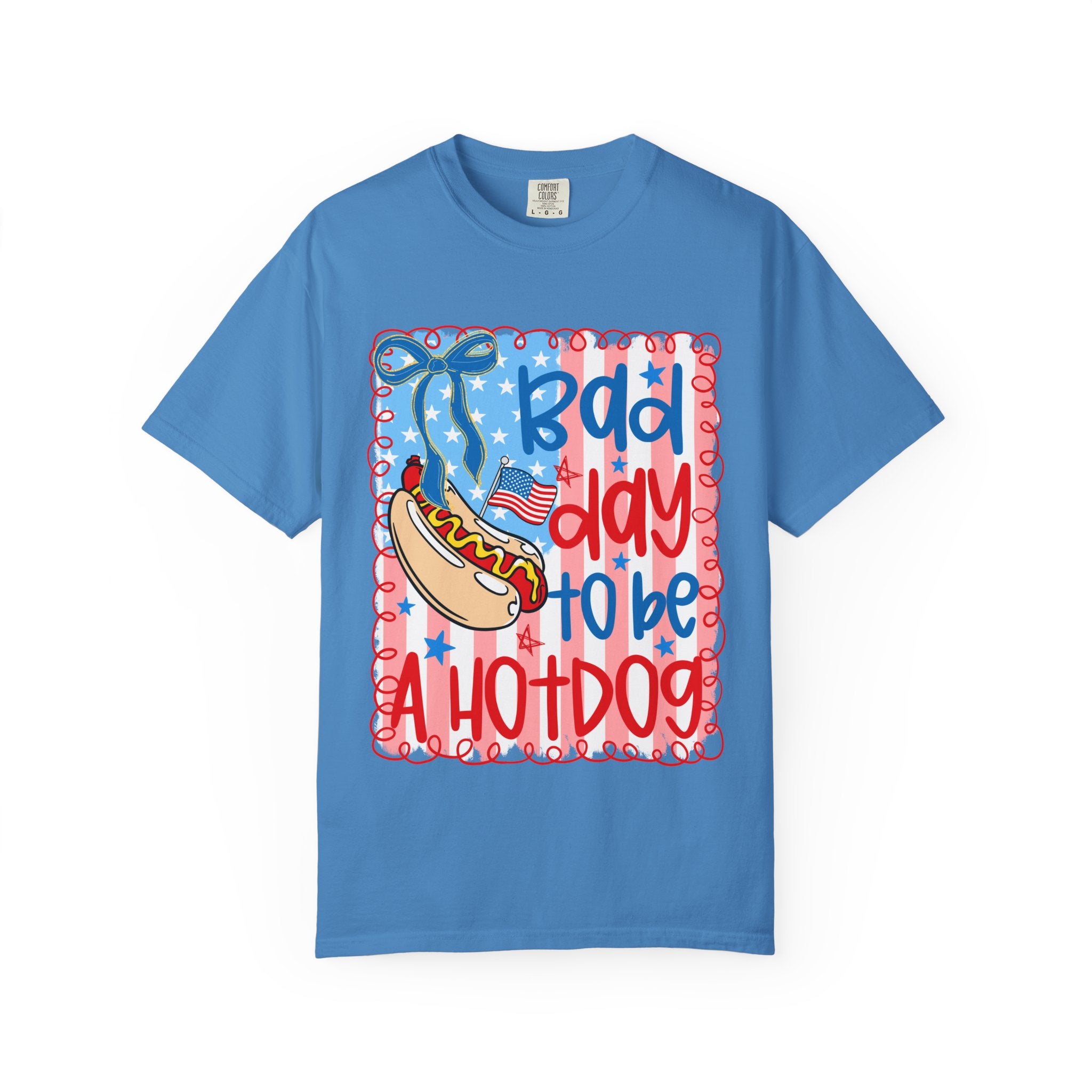 Hot Dog T-Shirt — "Bad Day to Be a Hotdog" Patriotic BBQ Tee