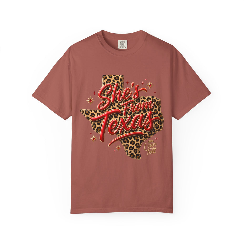 She's From Texas Leopard State T-Shirt