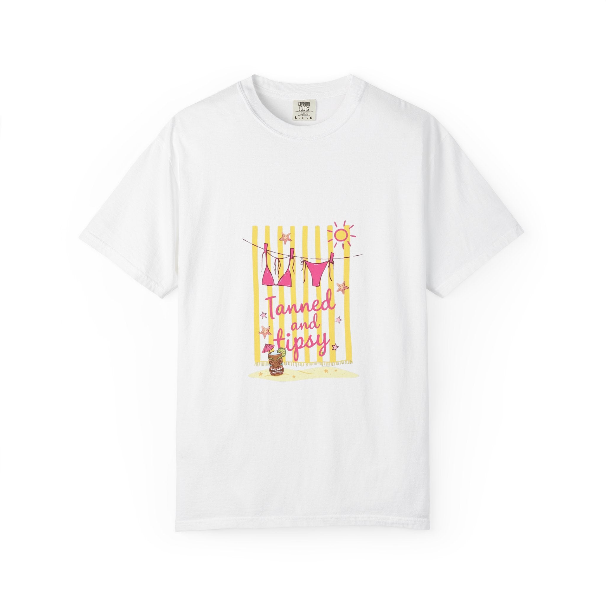 T-Shirt — 'Tanned and Tipsy' Beach Bikini Graphic Tee