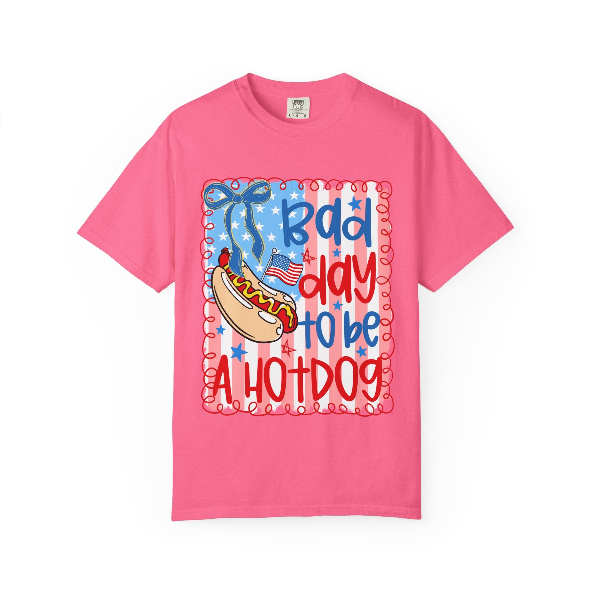 Hot Dog T-Shirt — "Bad Day to Be a Hotdog" Patriotic BBQ Tee