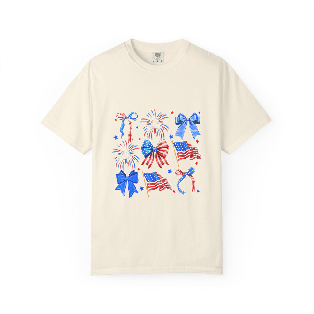 Patriotic Fireworks & Flags T-Shirt — 4th of July American Celebration Tee