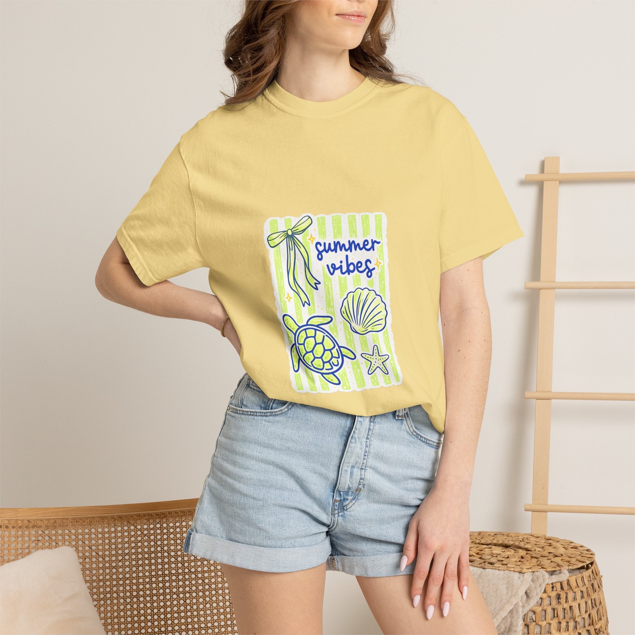 Summer Vibes Sea Life T-Shirt — Turtle & Shell Beach Graphic Tee