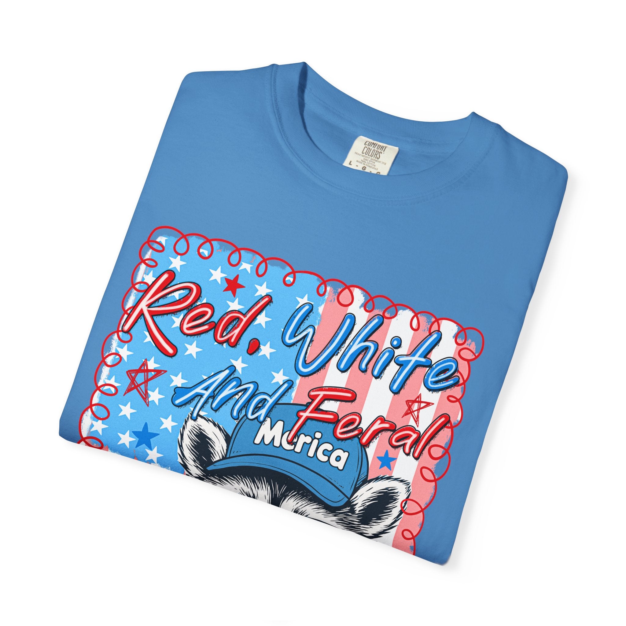 Patriotic Raccoon T‑Shirt — "Red, White and Ferale 'Merica" 4th of July Tee