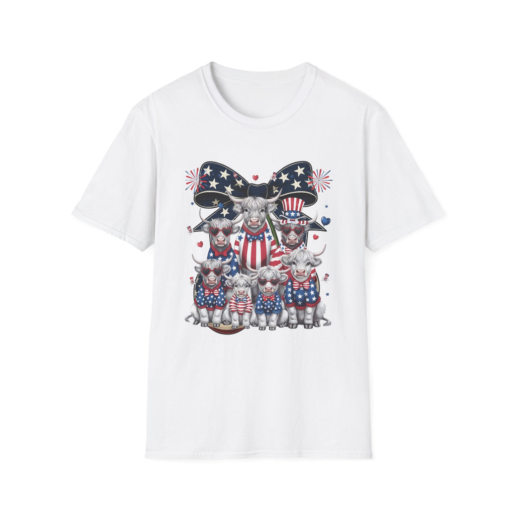 Patriotic Cherry T-Shirt — American Flag Bow & Cherries Graphic