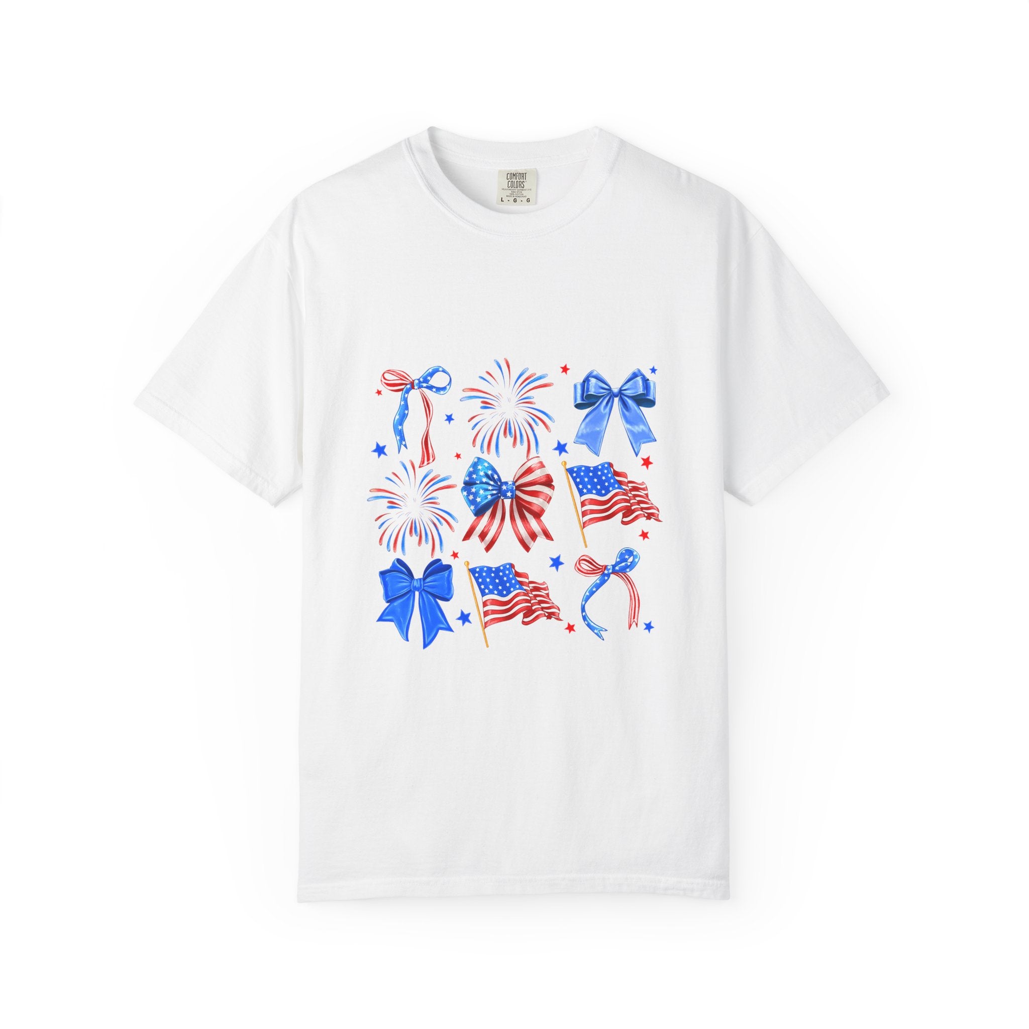 Patriotic Fireworks & Flags T-Shirt — 4th of July American Celebration Tee