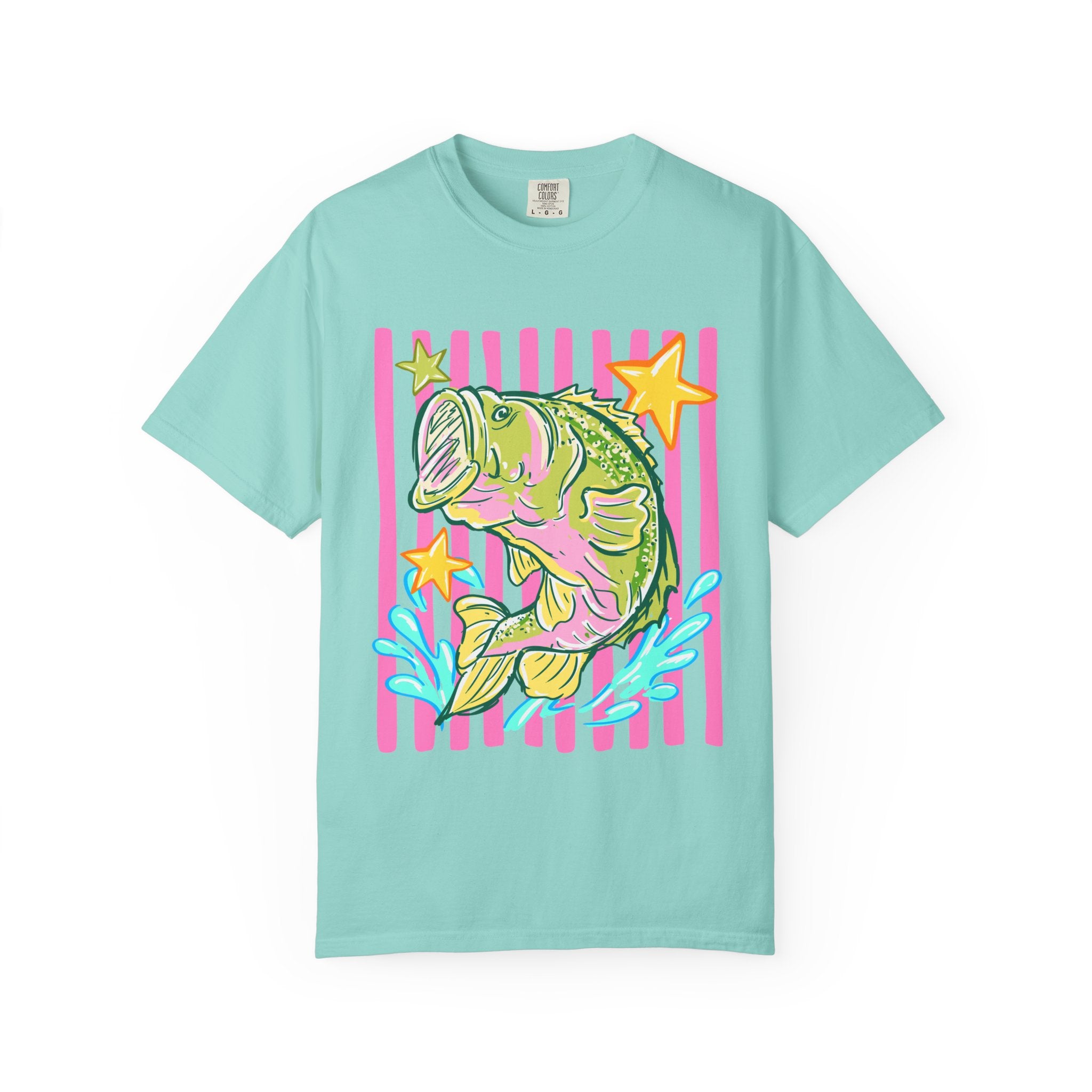 Bass Catch Graphic T-Shirt — Neon Fishing Tee