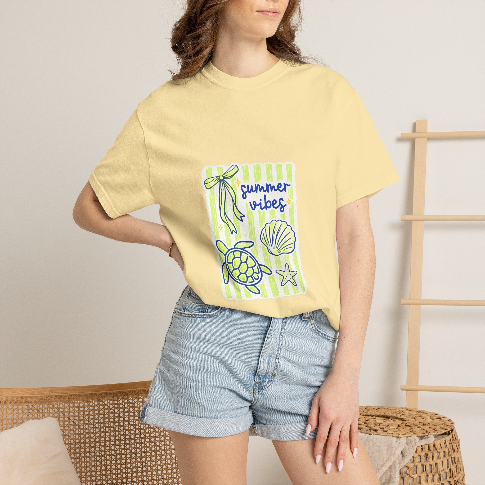 Summer Vibes Sea Life T-Shirt — Turtle & Shell Beach Graphic Tee