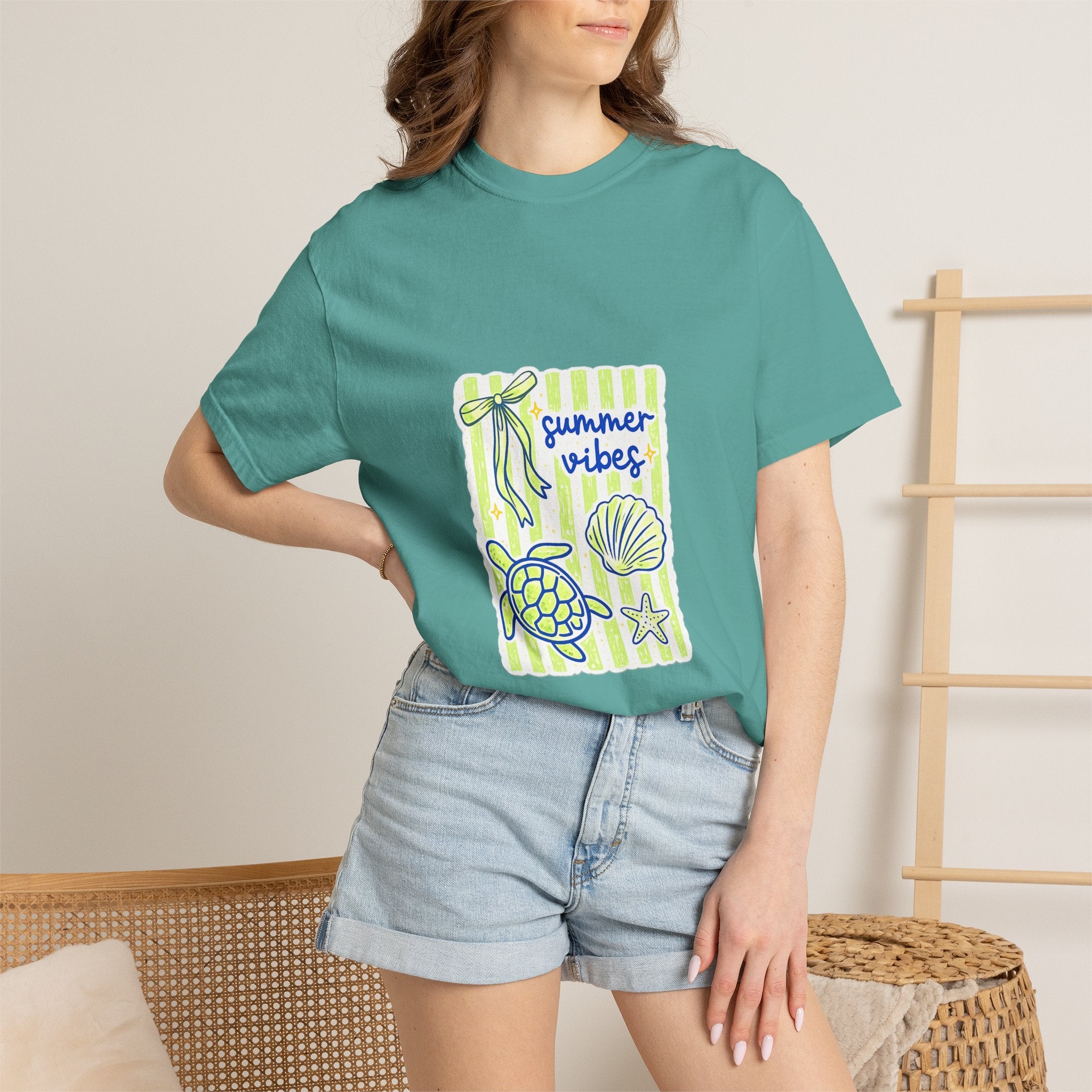 Summer Vibes Sea Life T-Shirt — Turtle & Shell Beach Graphic Tee